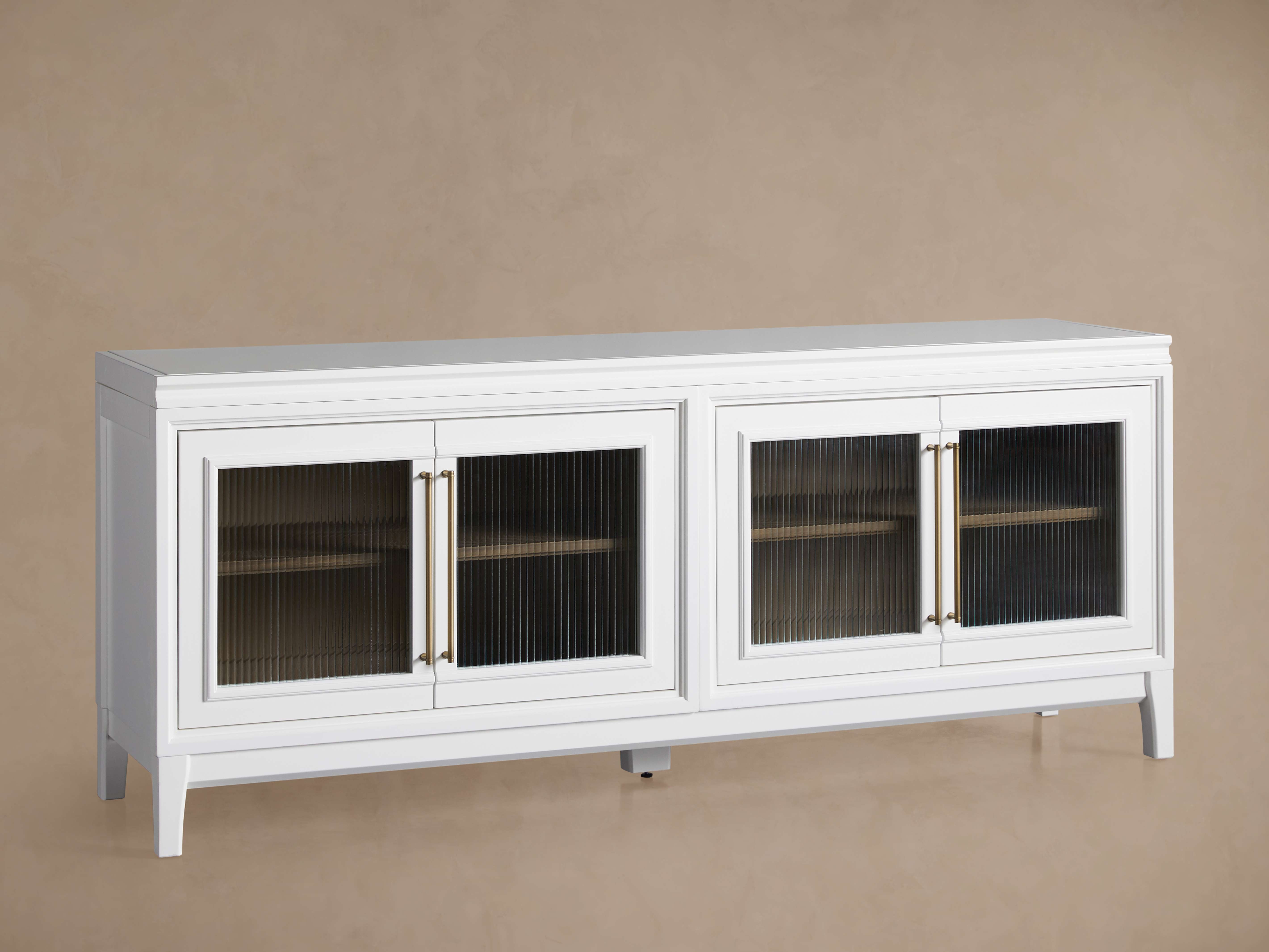 Rowan Media Console with Reeded Glass Doors - Thumbnail 2