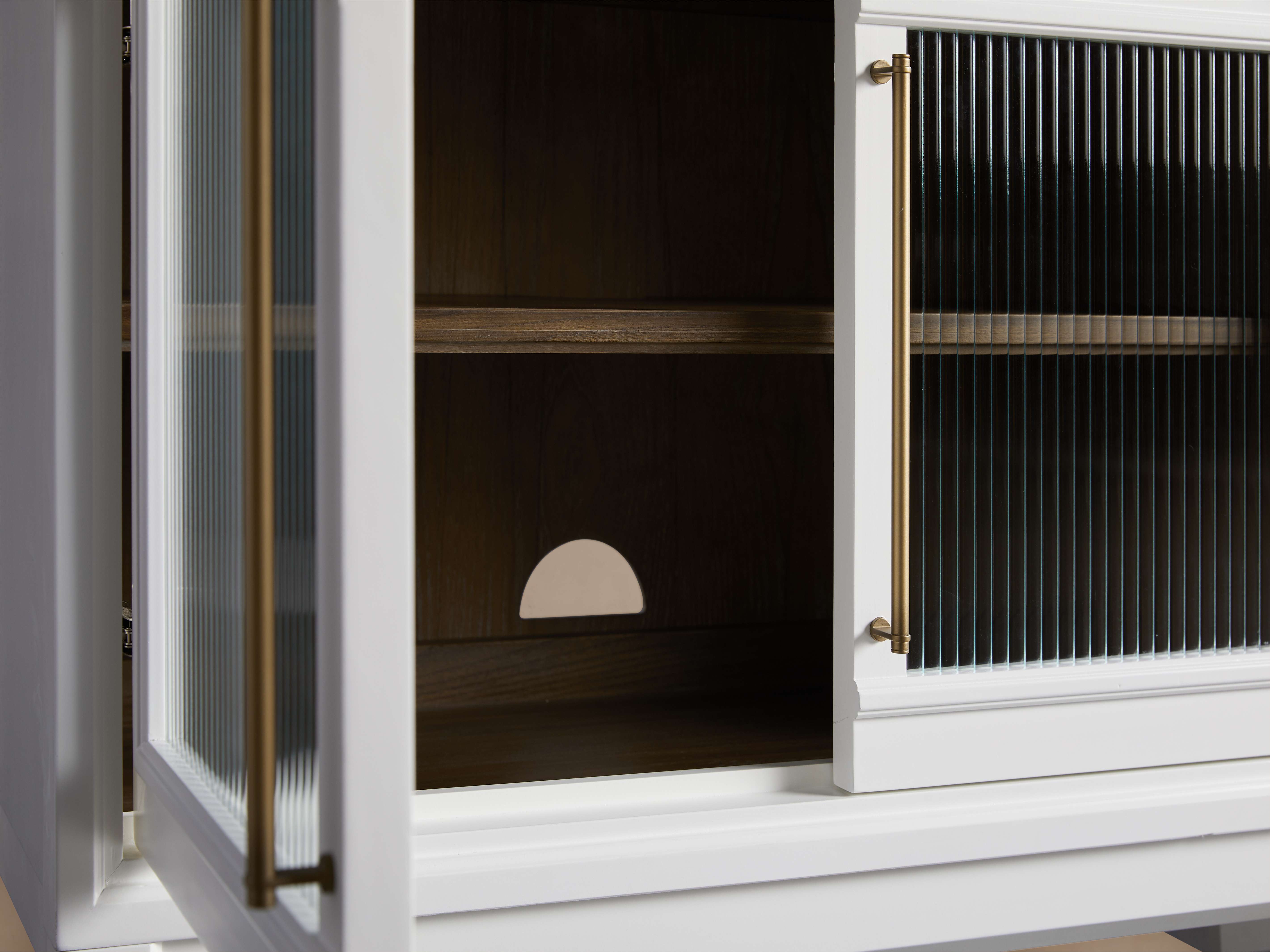 Rowan Media Console with Reeded Glass Doors - Thumbnail 4