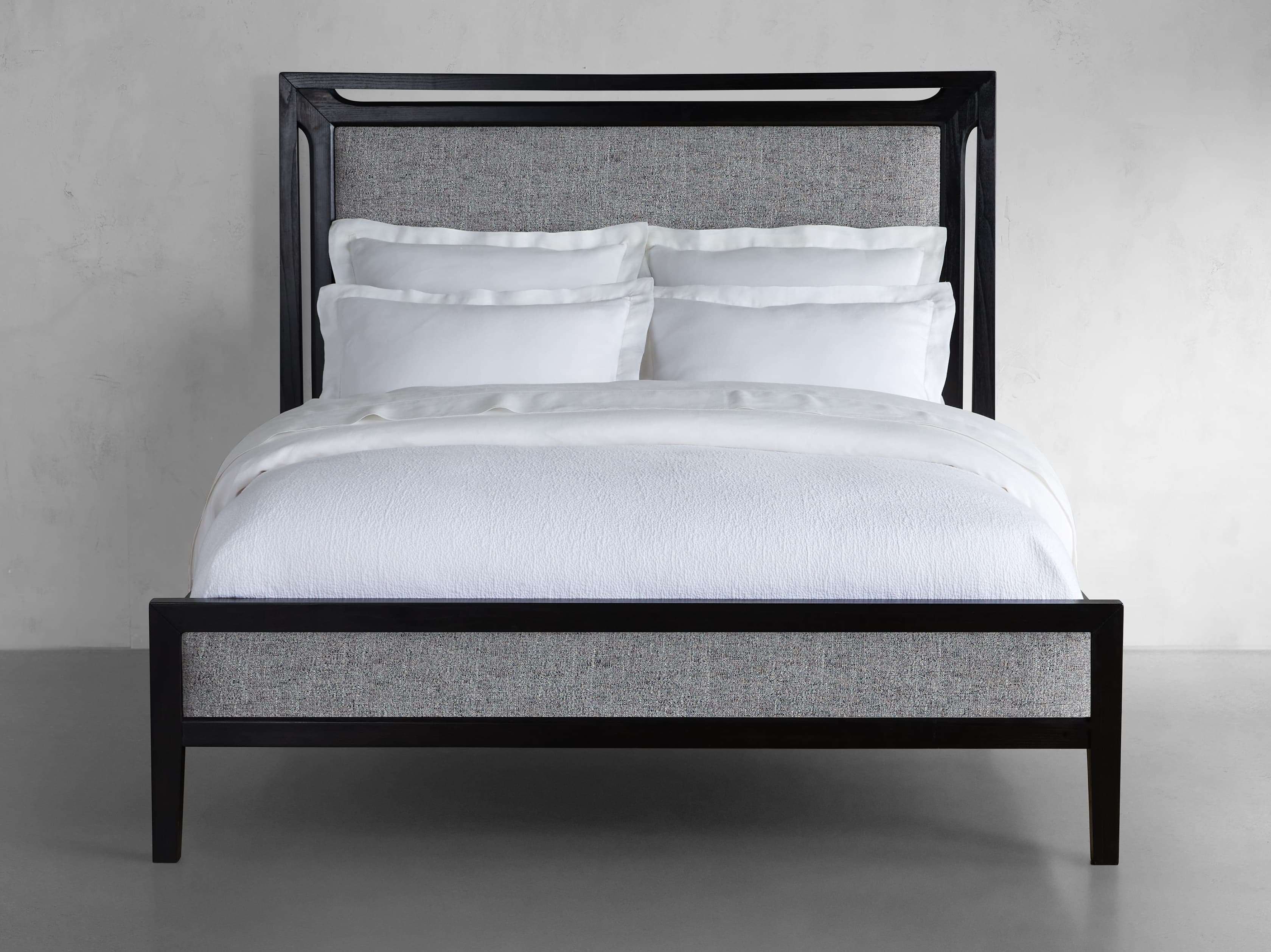 Brock Upholstered Gallery Bed in Dark Twilight