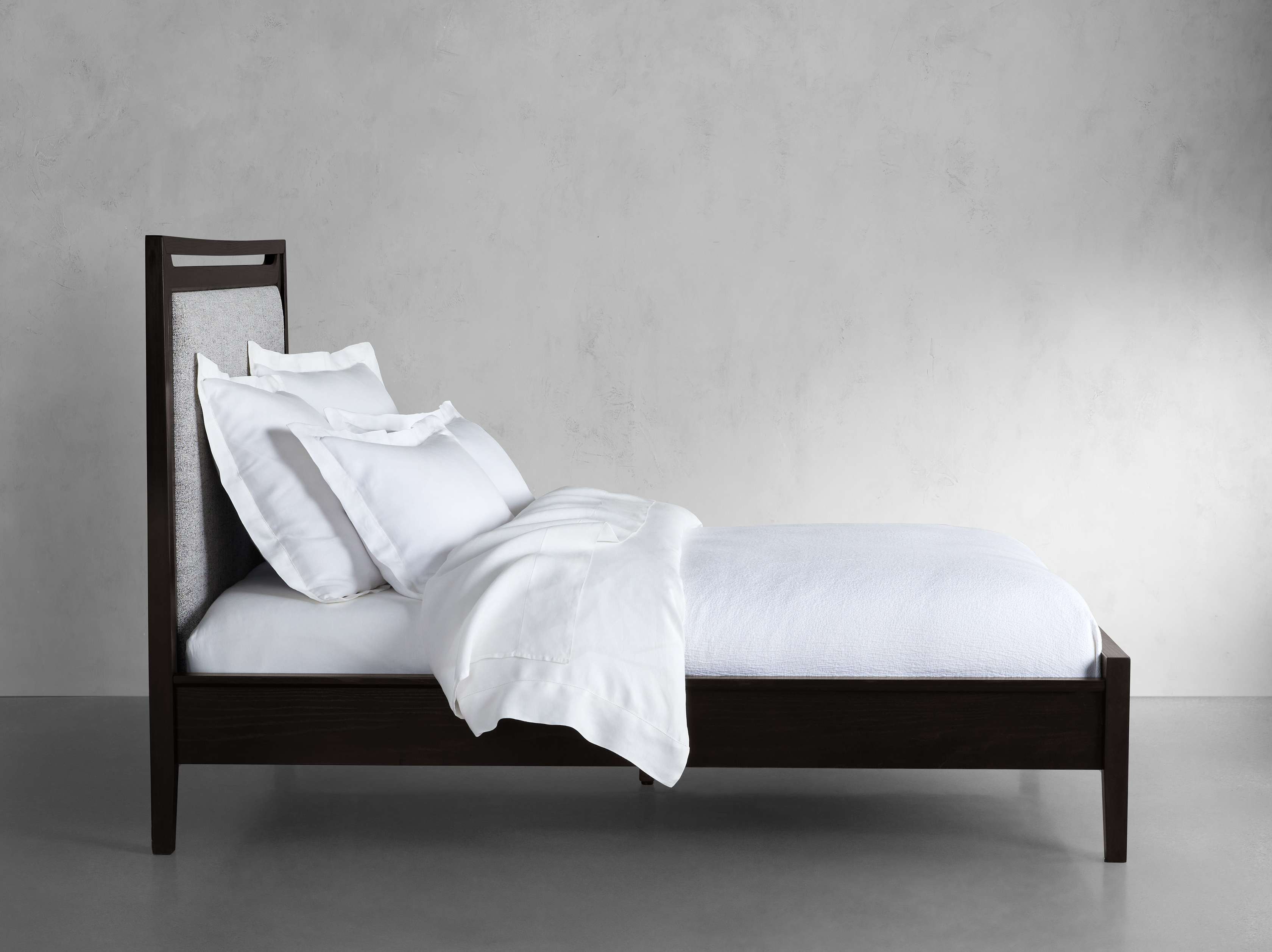 Brock Upholstered Gallery Bed in Dark Twilight