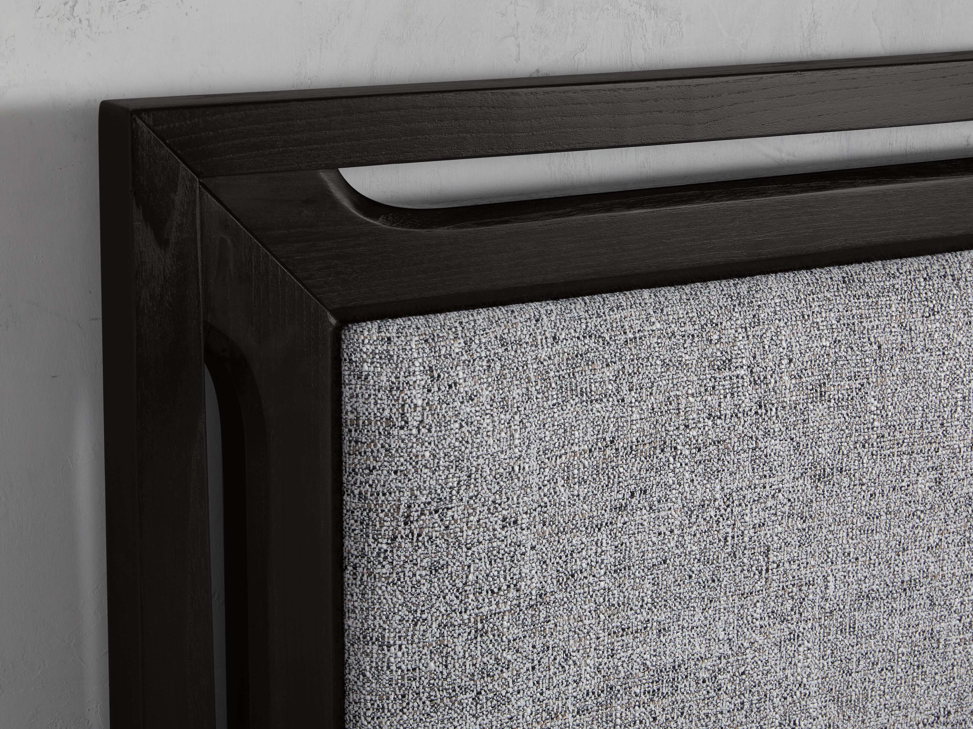 Brock Upholstered Gallery Bed in Dark Twilight