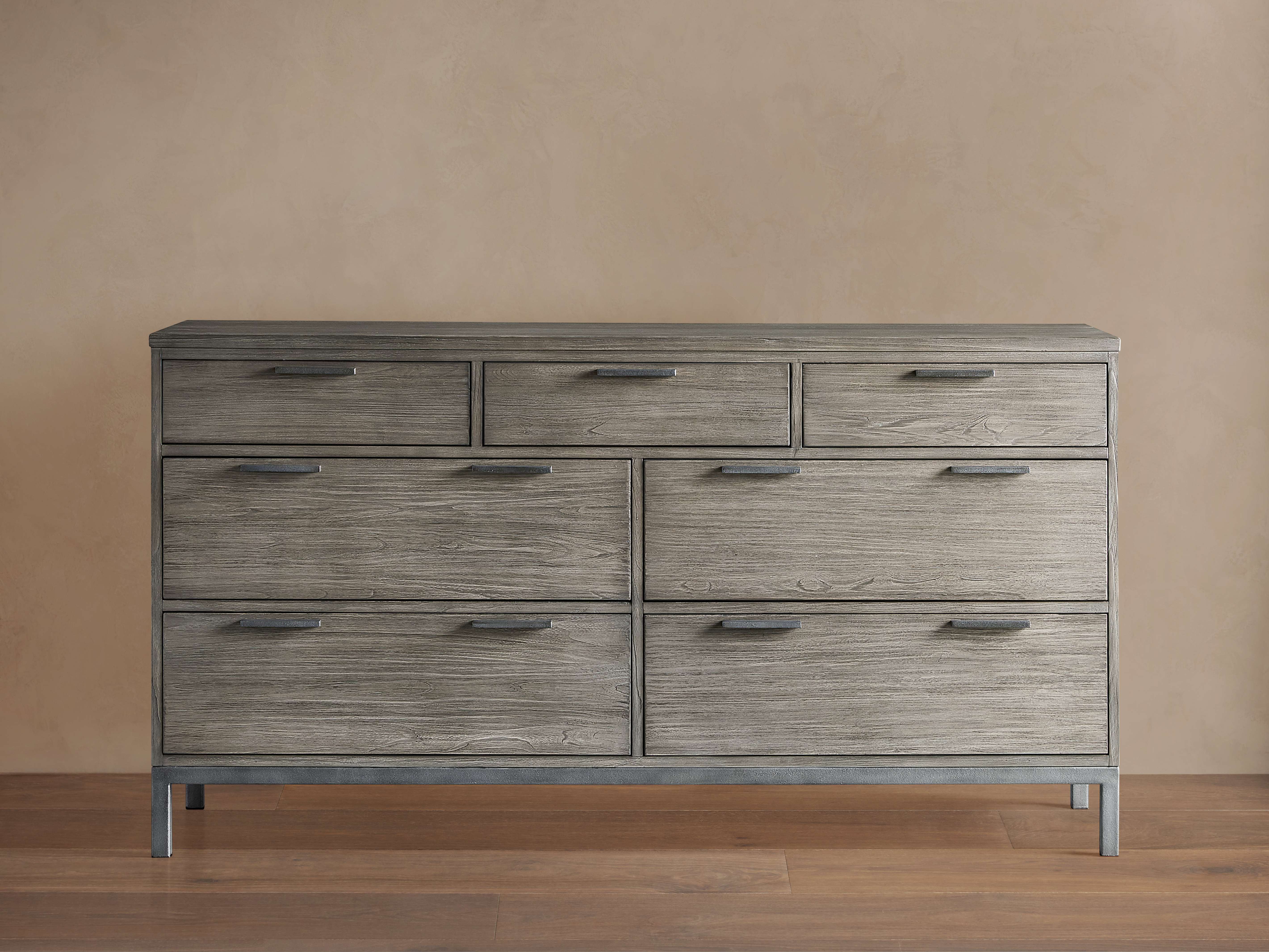 arhaus dresser Calista Six-Drawer In Wood In Brown Henley Wide Six-Drawer Dresser
