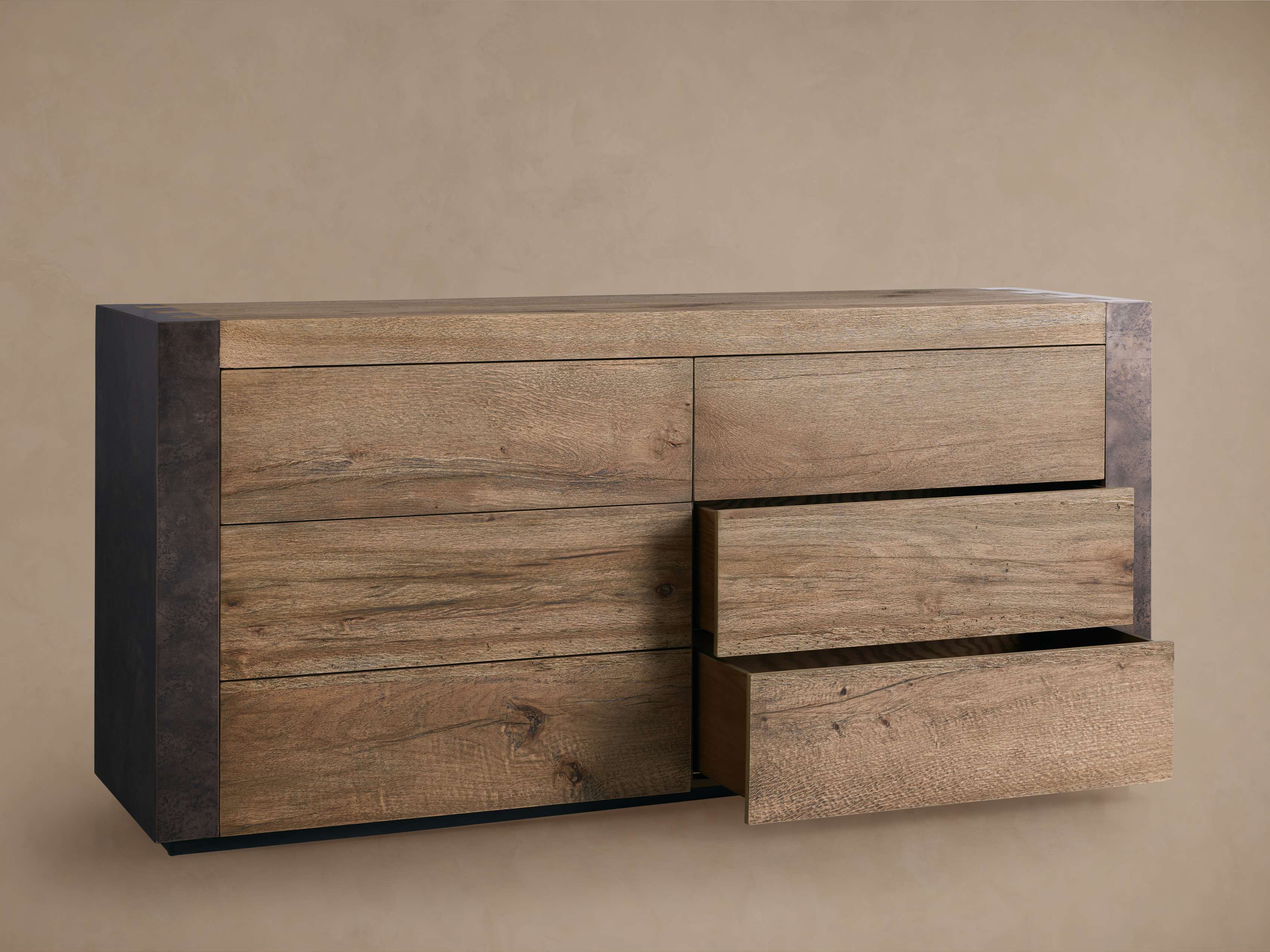 brown two drawer dresser Cassel 2 Drawer Dresser Dark Walnut Brown Particle Board main image 1
