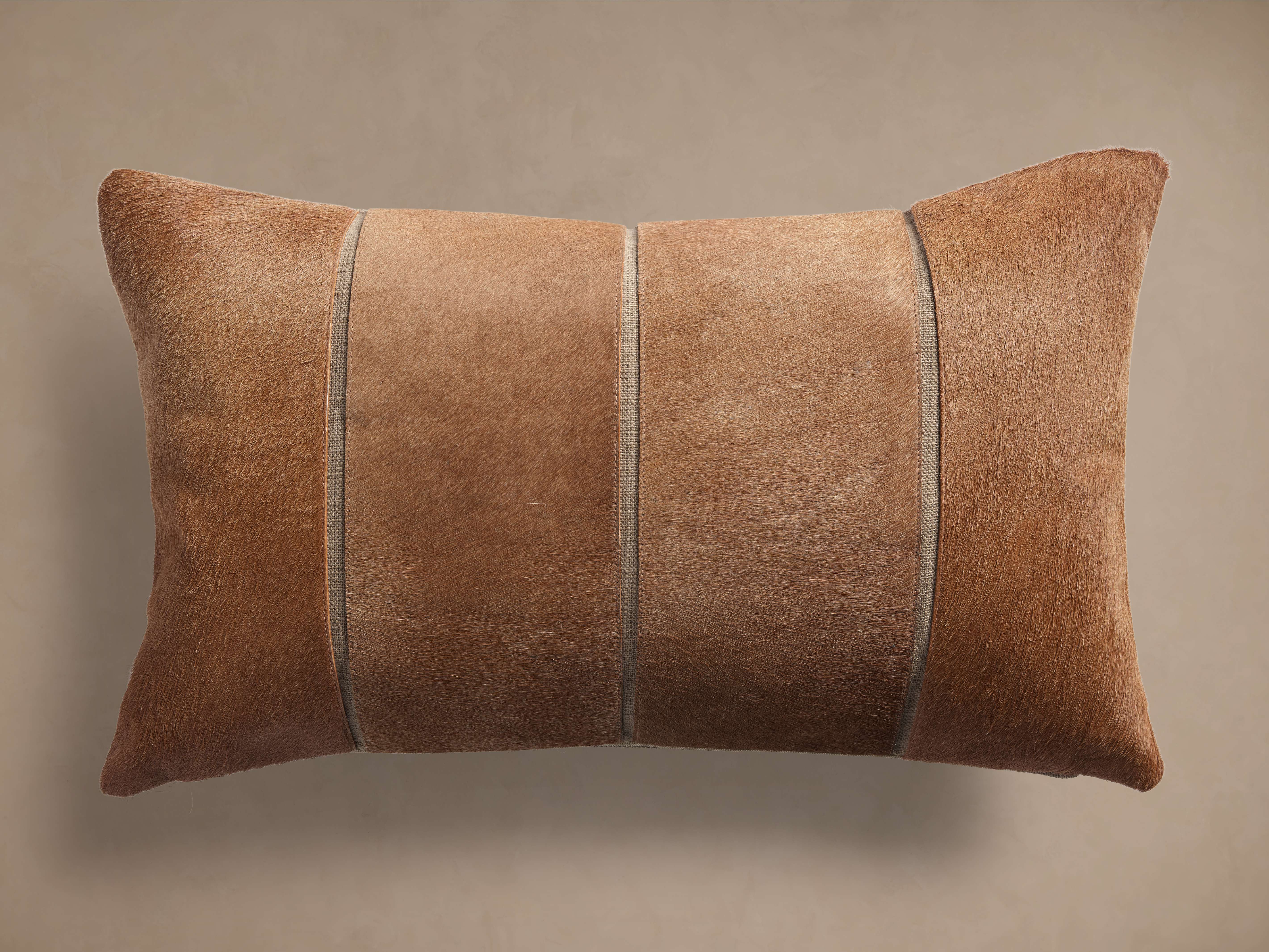 Channel-Stitch Hide Lumbar Pillow Cover