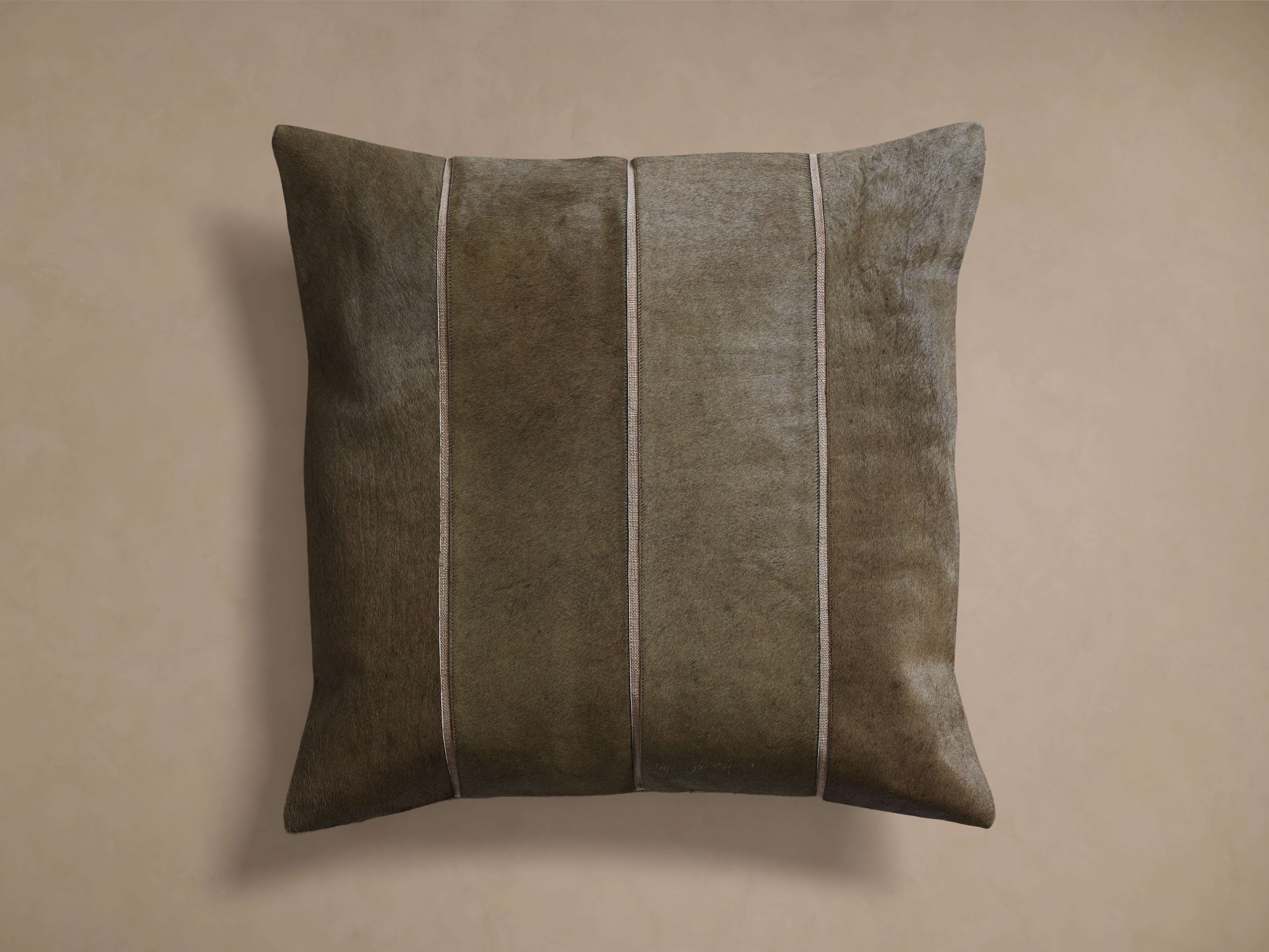 Channel-Stitch Hide Lumbar Pillow Cover - Thumbnail 2