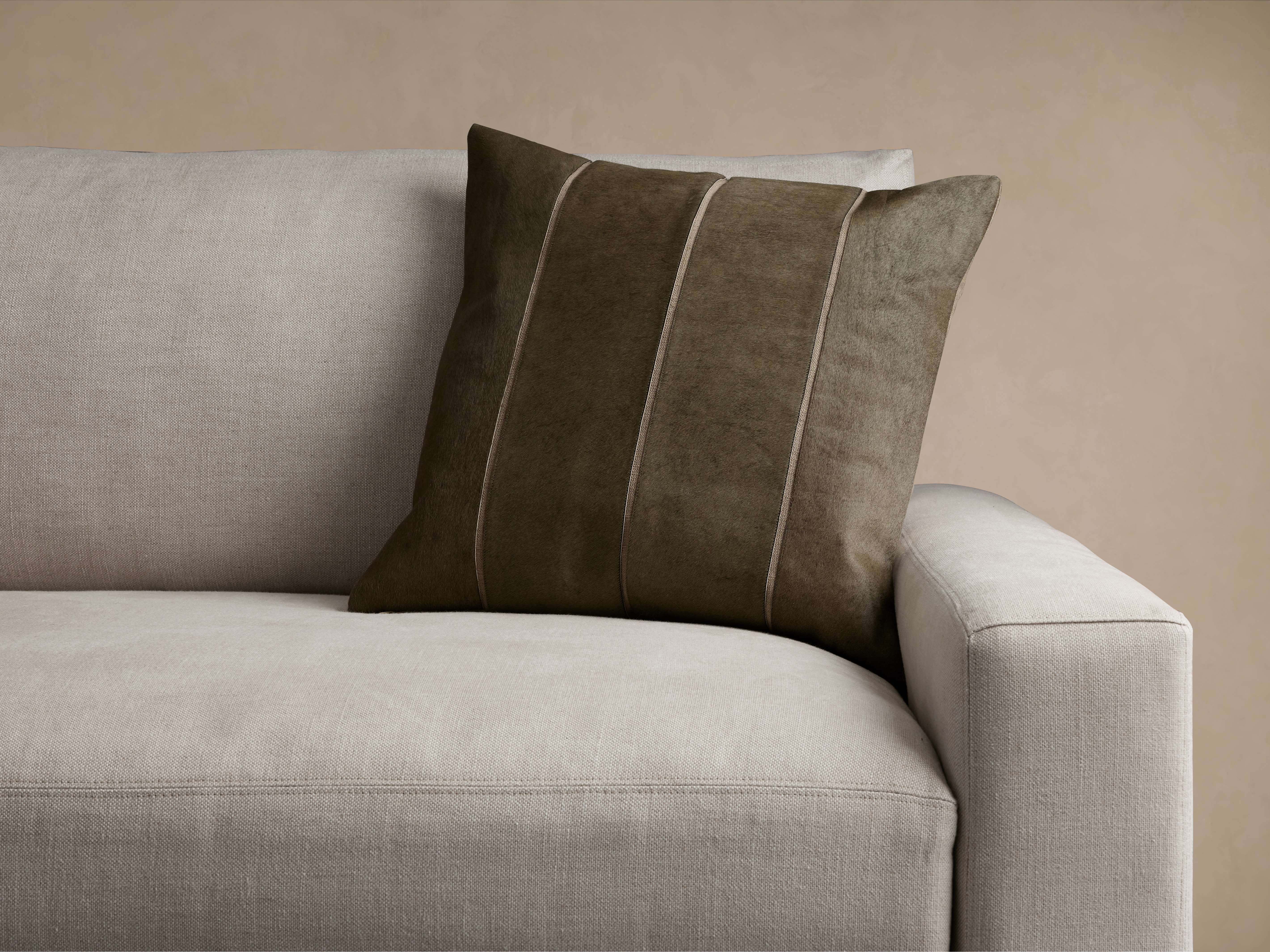 Channel-Stitch Hide Lumbar Pillow Cover - Thumbnail 5