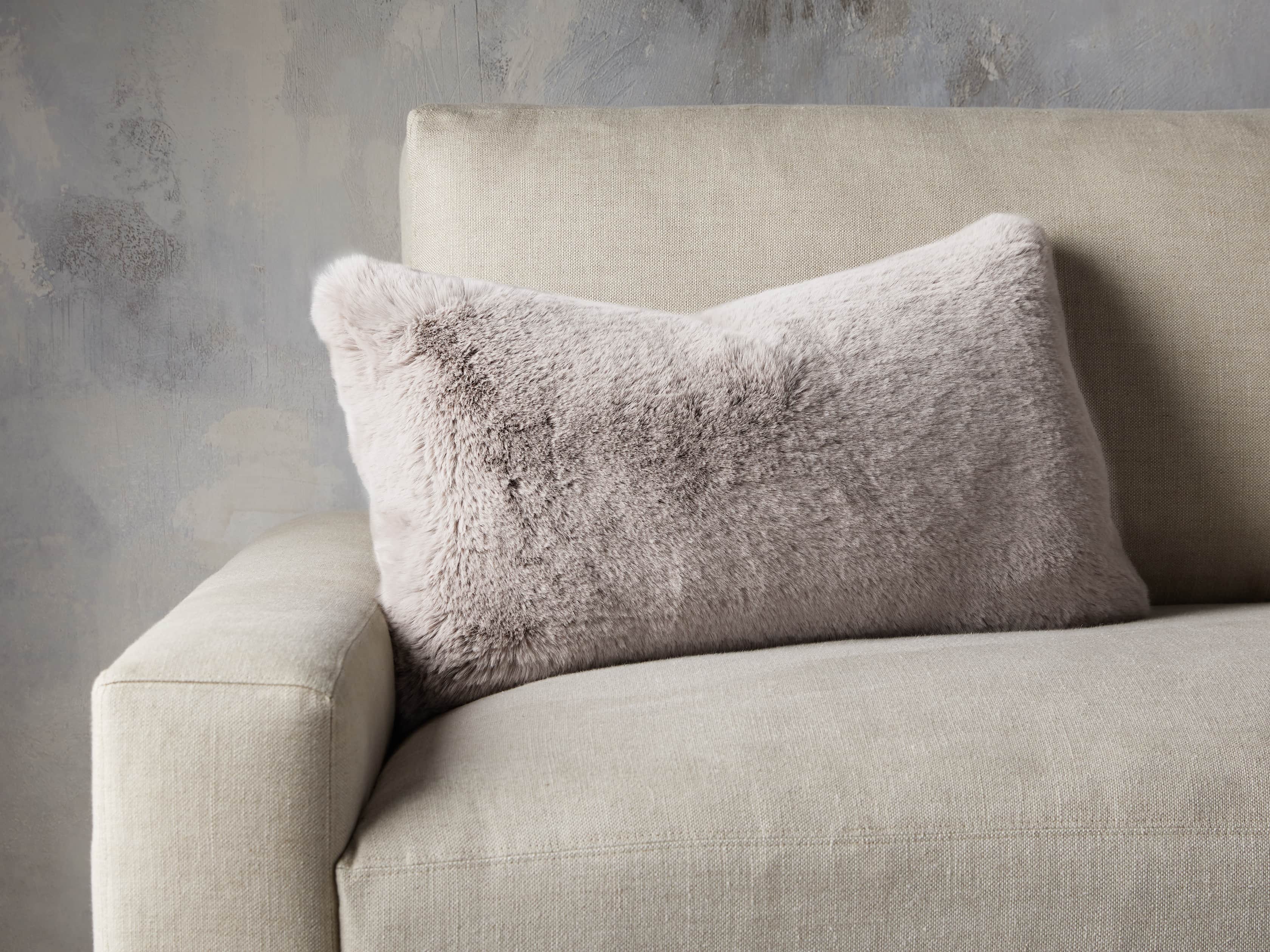 Faux Fur Rabbit Lumbar Pillow Cover