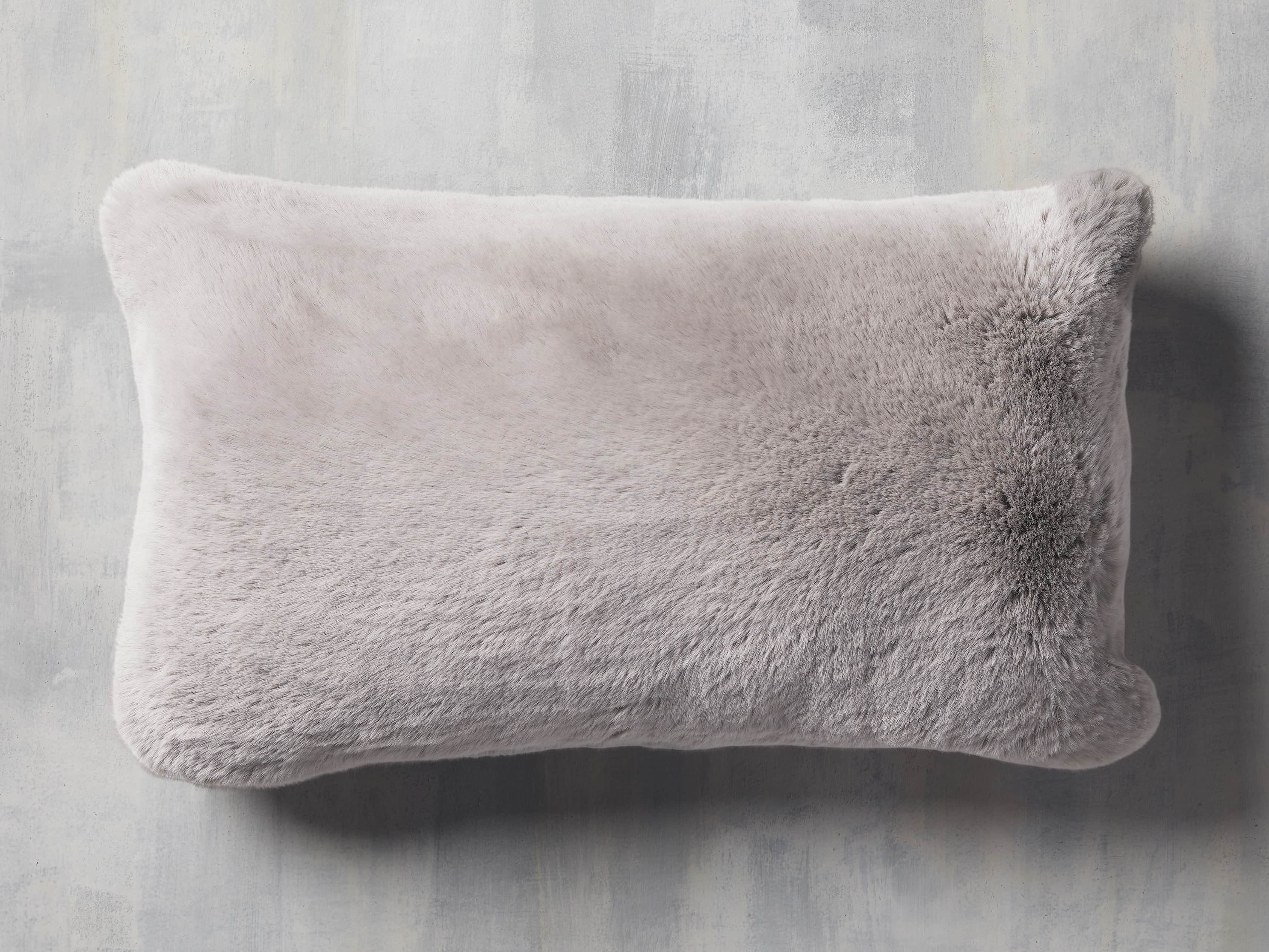 Faux Fur Rabbit Lumbar Pillow Cover - Thumbnail 2