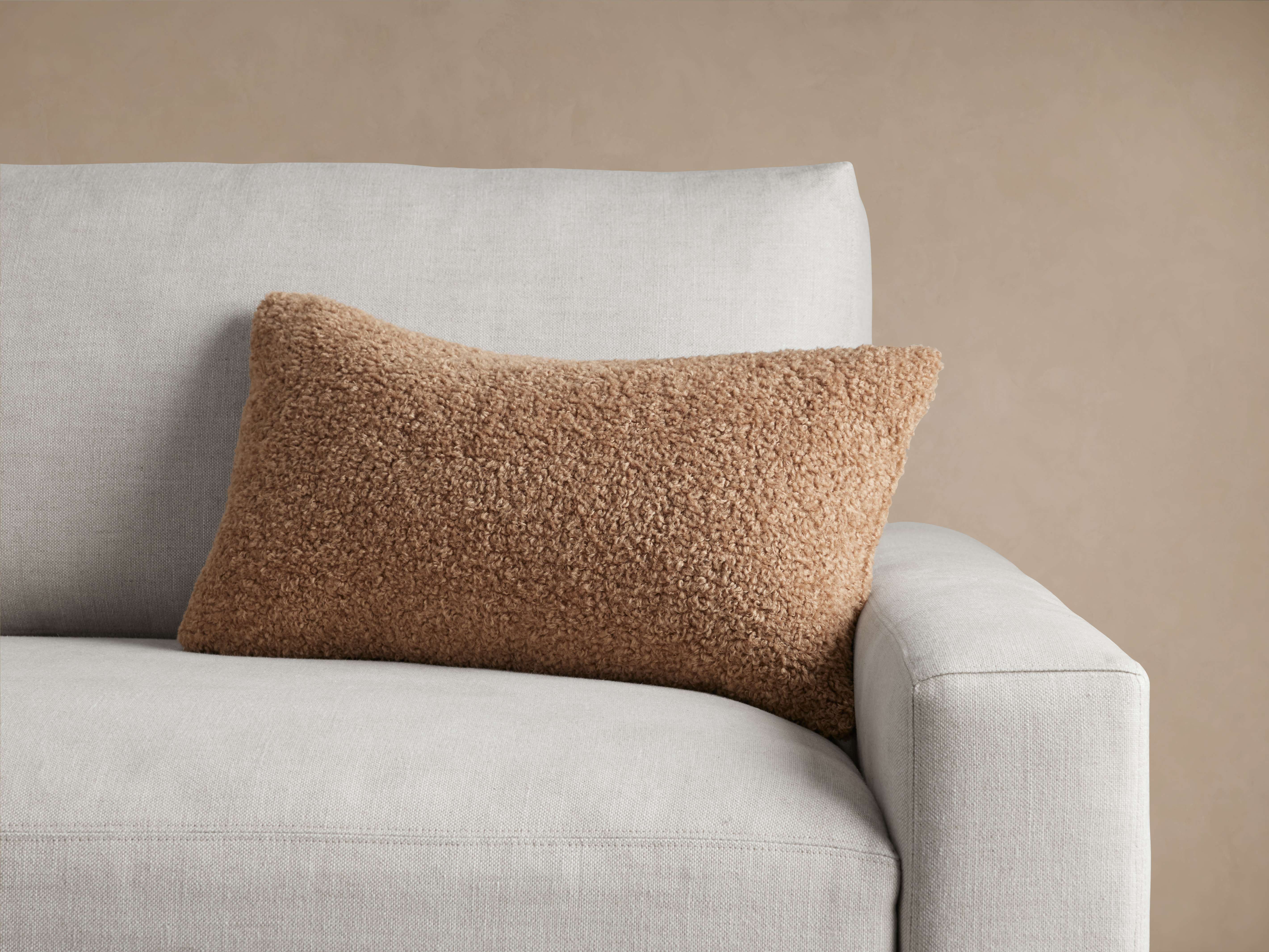 Faux Sherpa Lumbar Pillow Cover in Dune – Arhaus