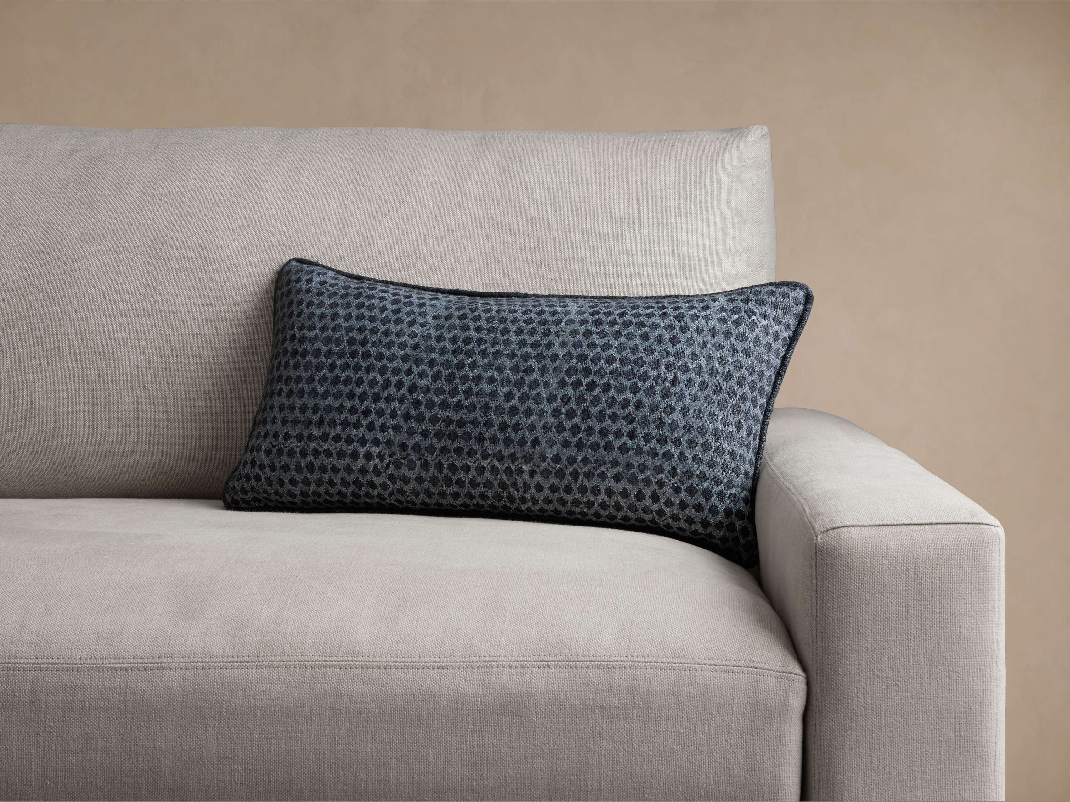 Joni Printed Raw Silk Lumbar Pillow Cover