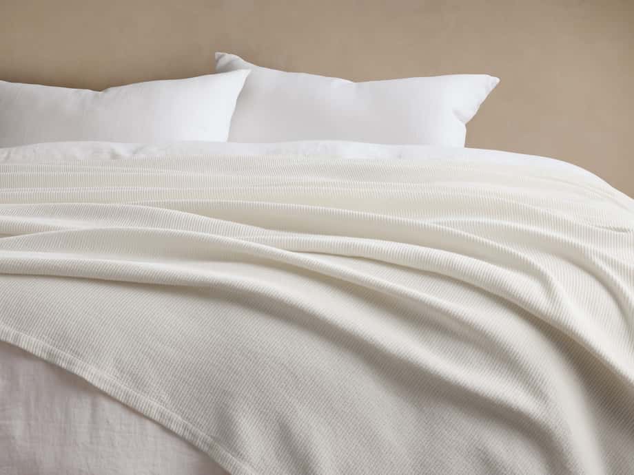 Paden Linen Ribbed Bed Blanket