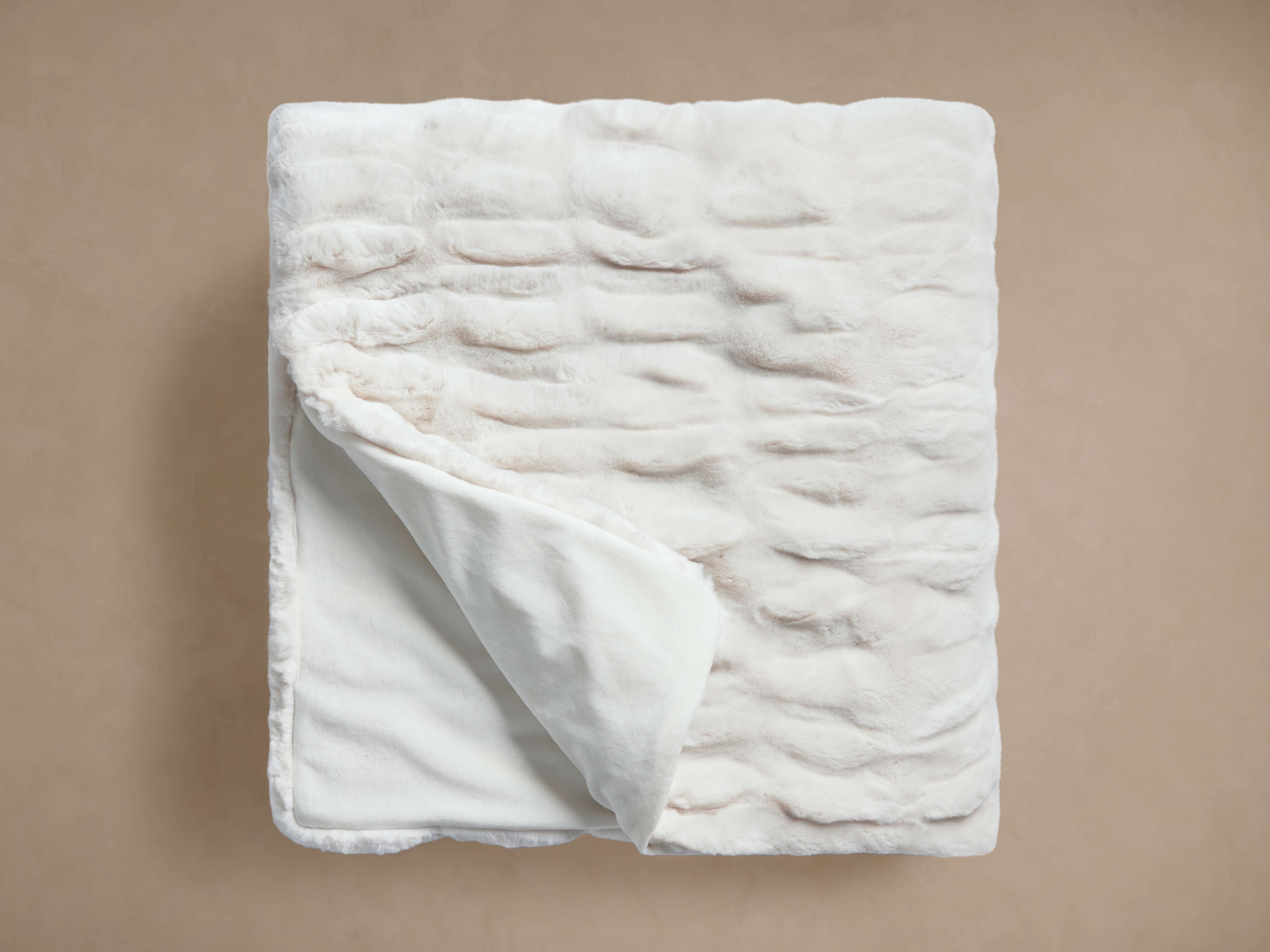 Faux Fur Luxe Oversized Pleated Throw