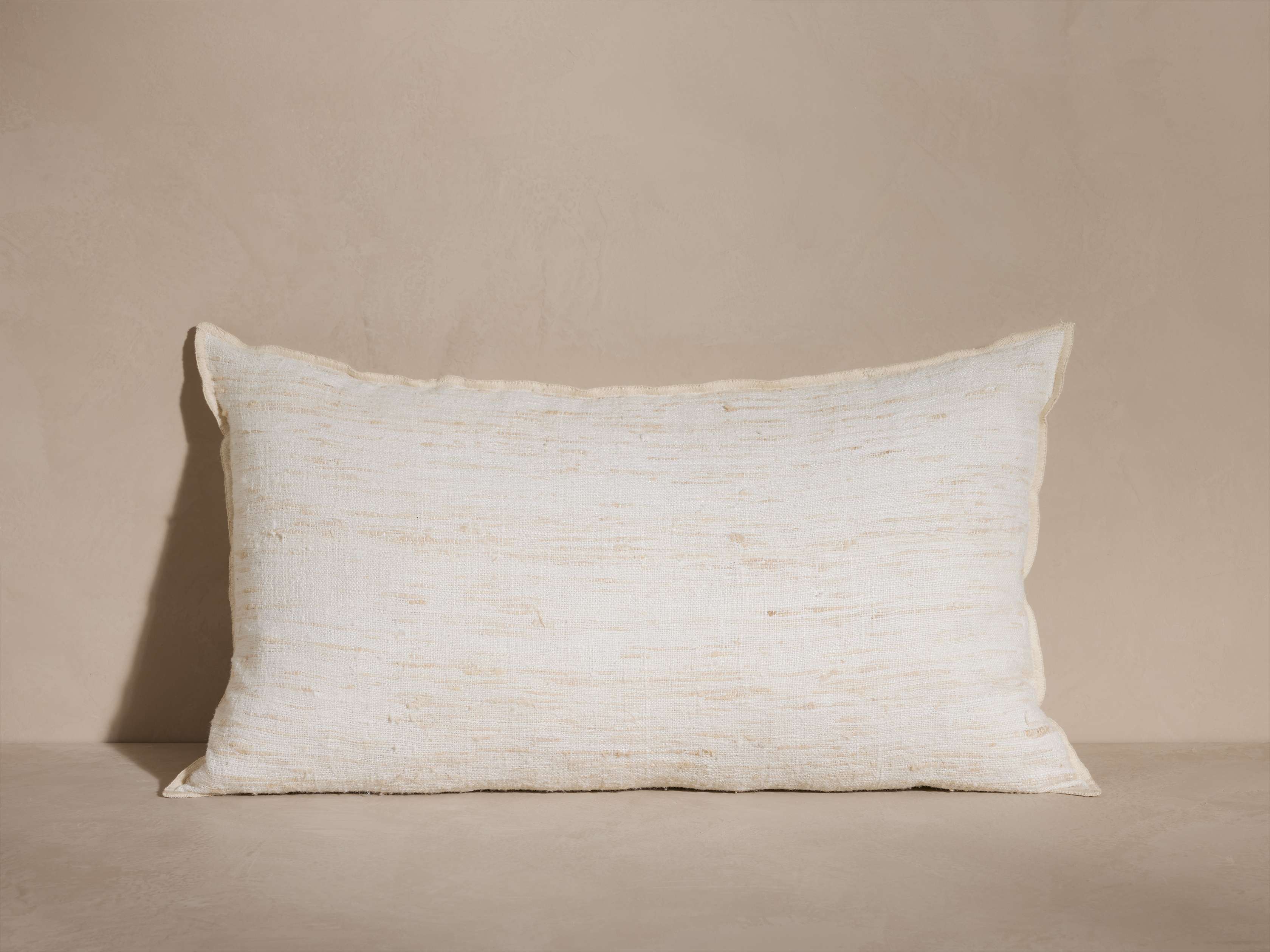 Lumbar Pillow White Textured Throw Pillow 16