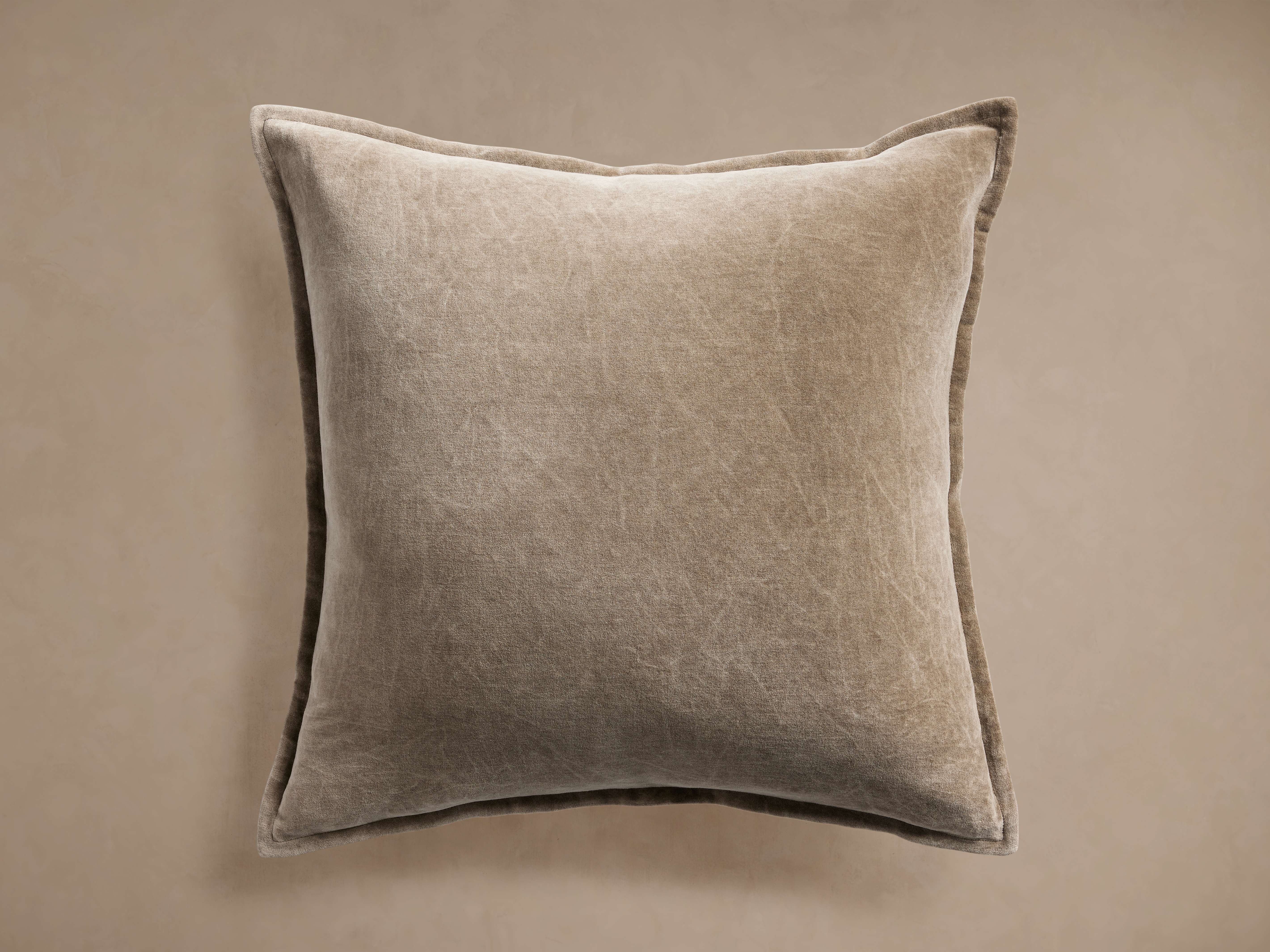 Stone Washed Velvet Square Pillow Cover - Thumbnail 2