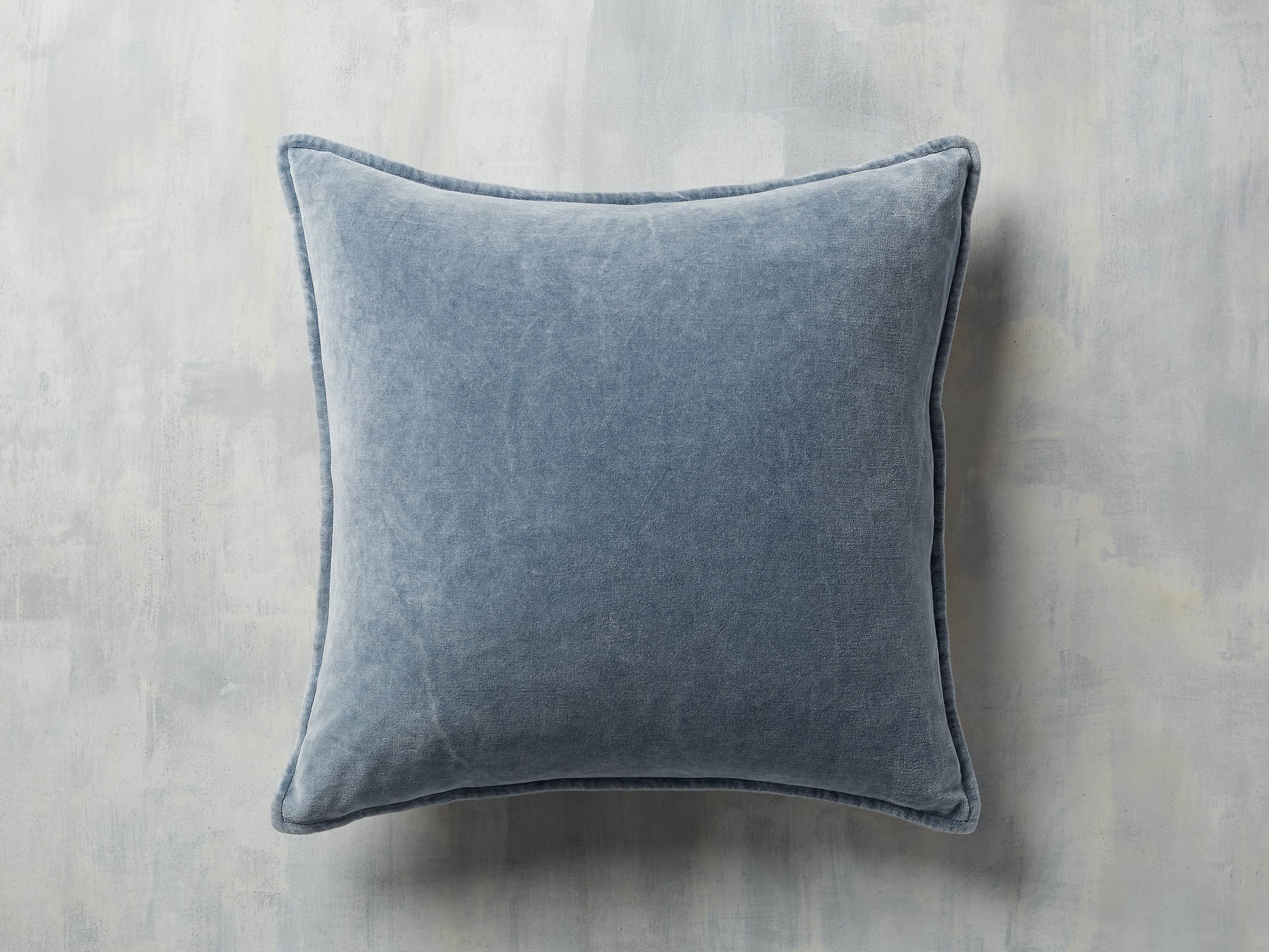 Stone Washed Velvet Pillow in Denim