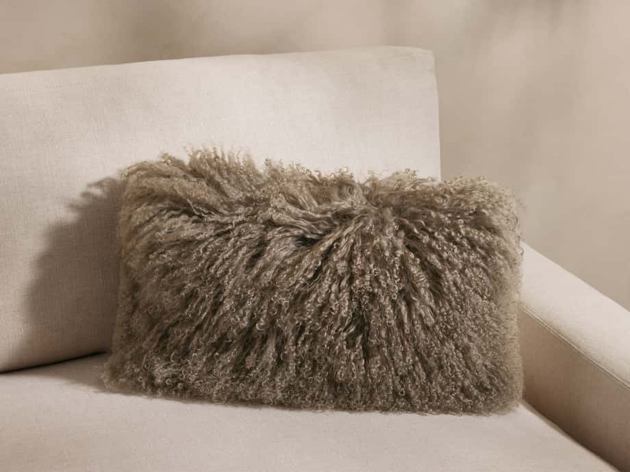 Luxe Faux Fur Pleated Lumbar Pillow Cover – Arhaus