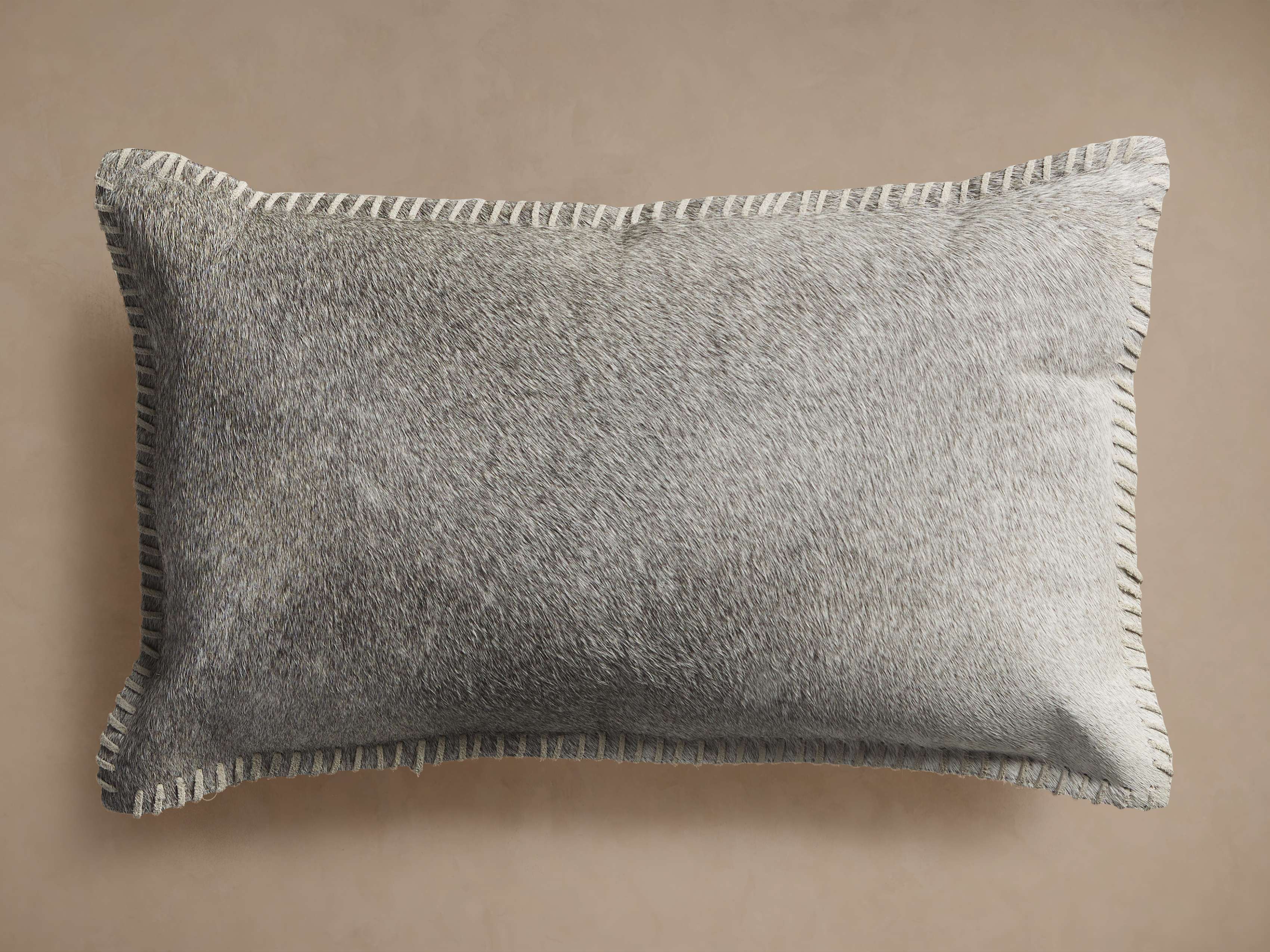 Whipstitch Hide Lumbar Pillow Cover