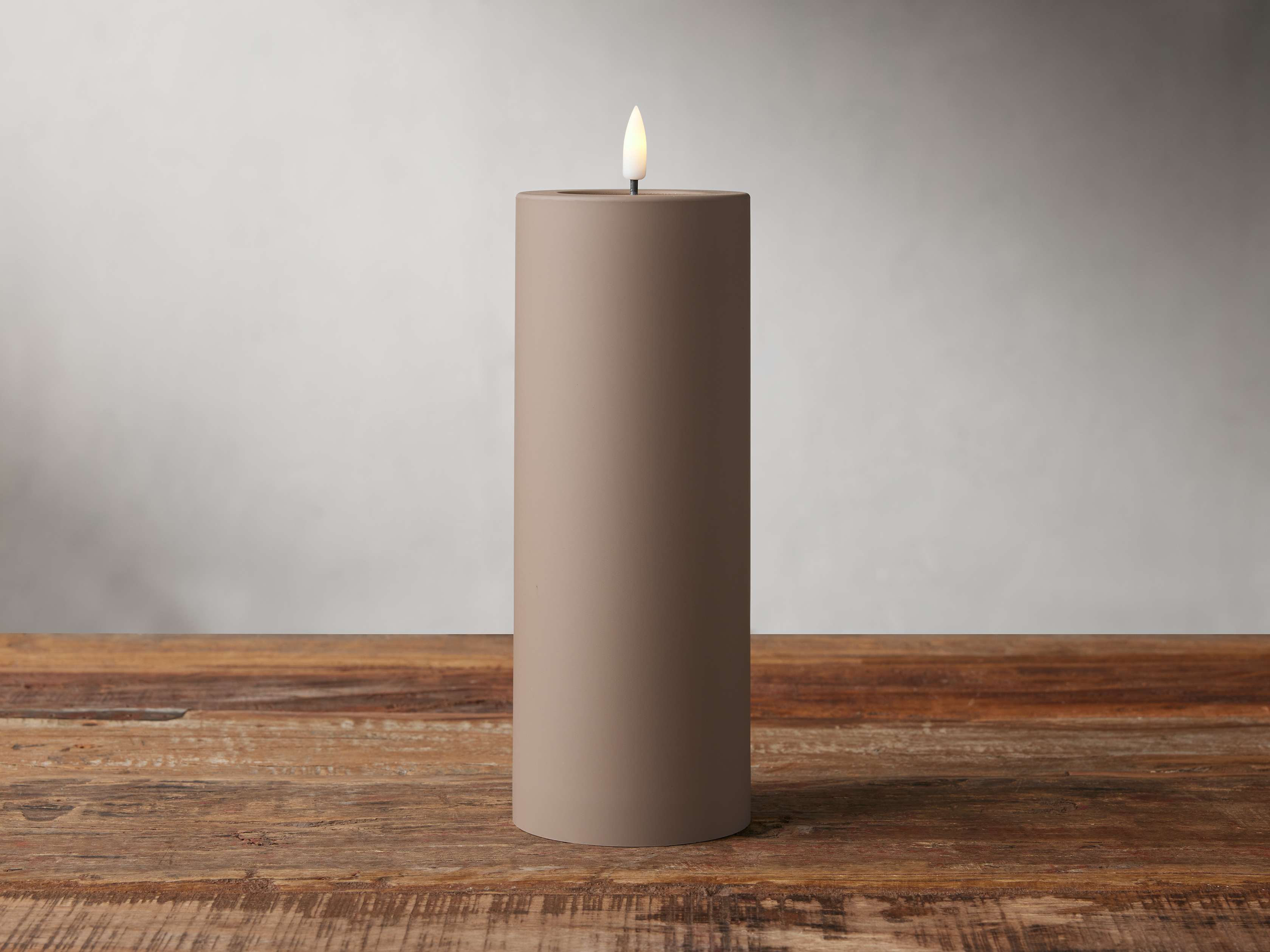 Matte Outdoor LED Candle in Brown