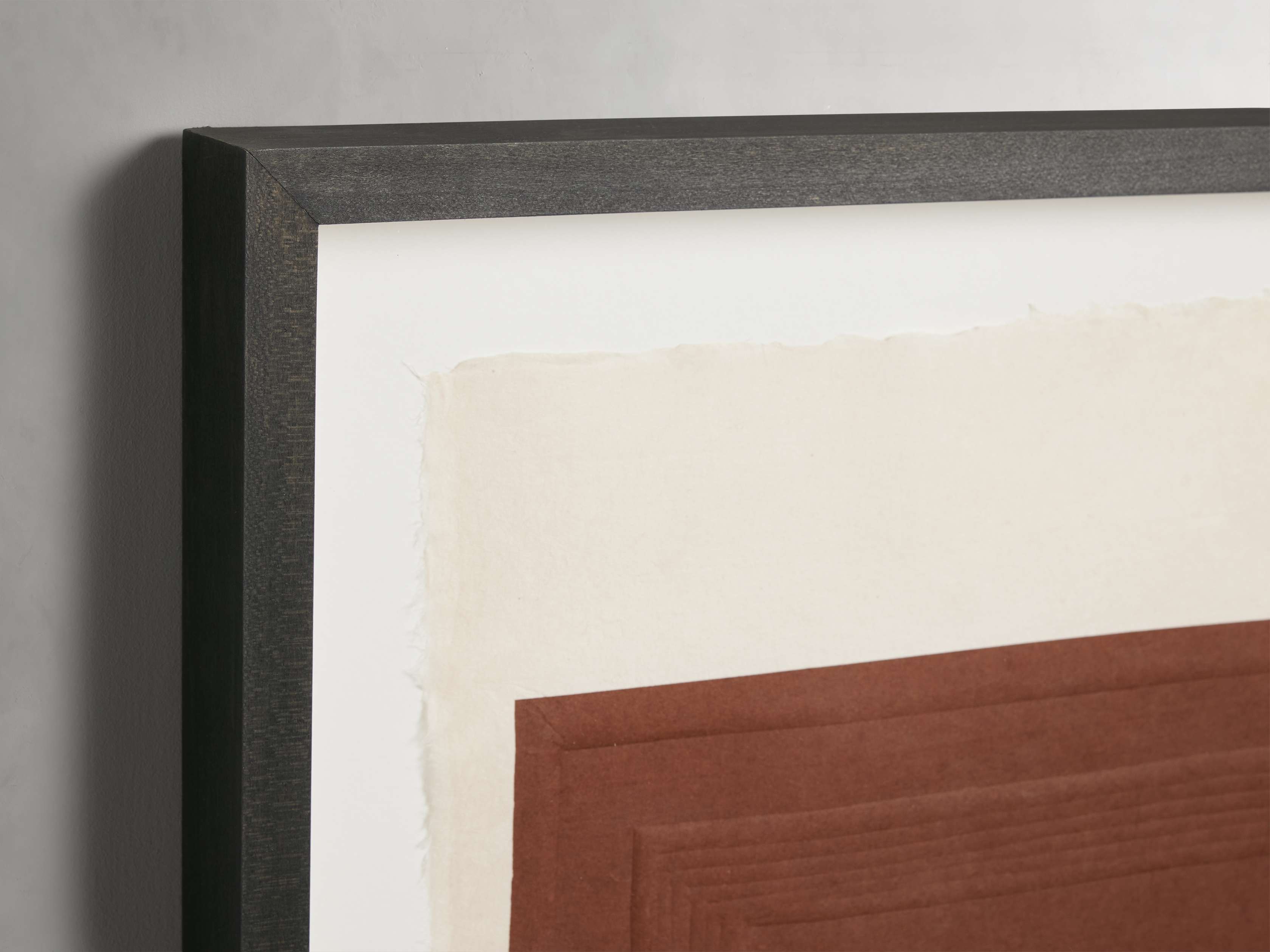 Embossed Abstract Framed Silkscreen in Rust