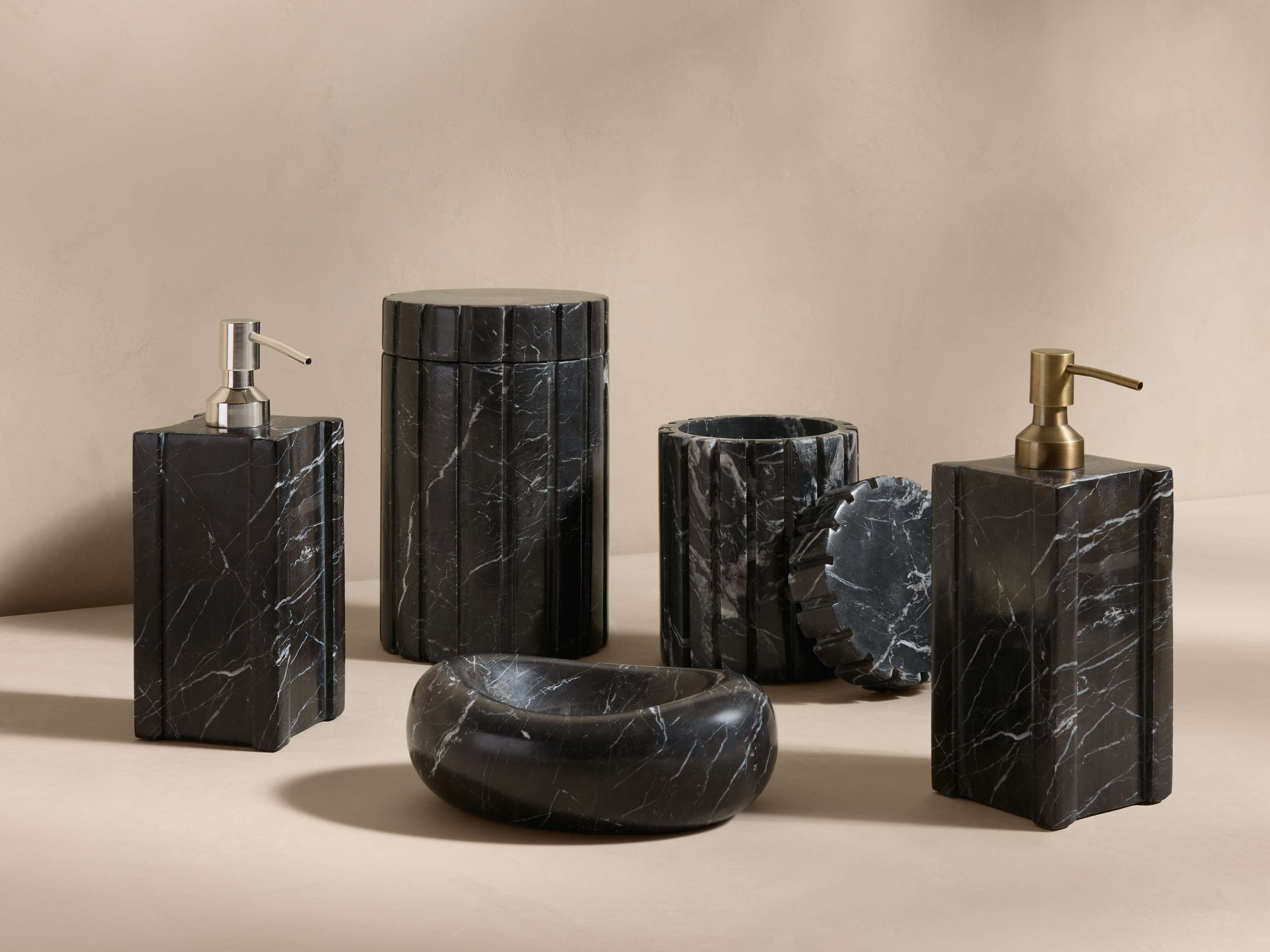 Aster Soap Dispenser in Black Marquina – Arhaus