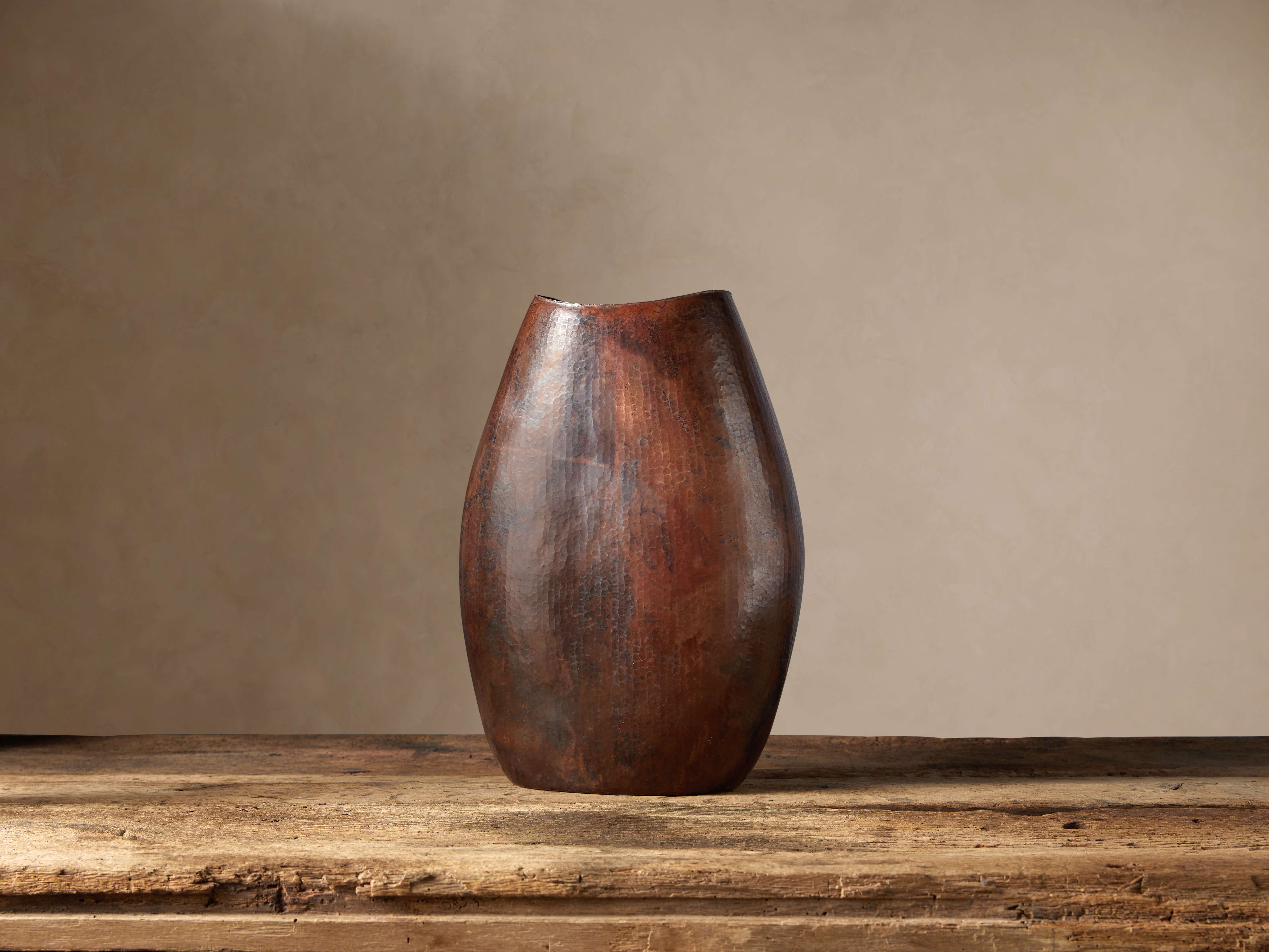 Copper Oval Vase