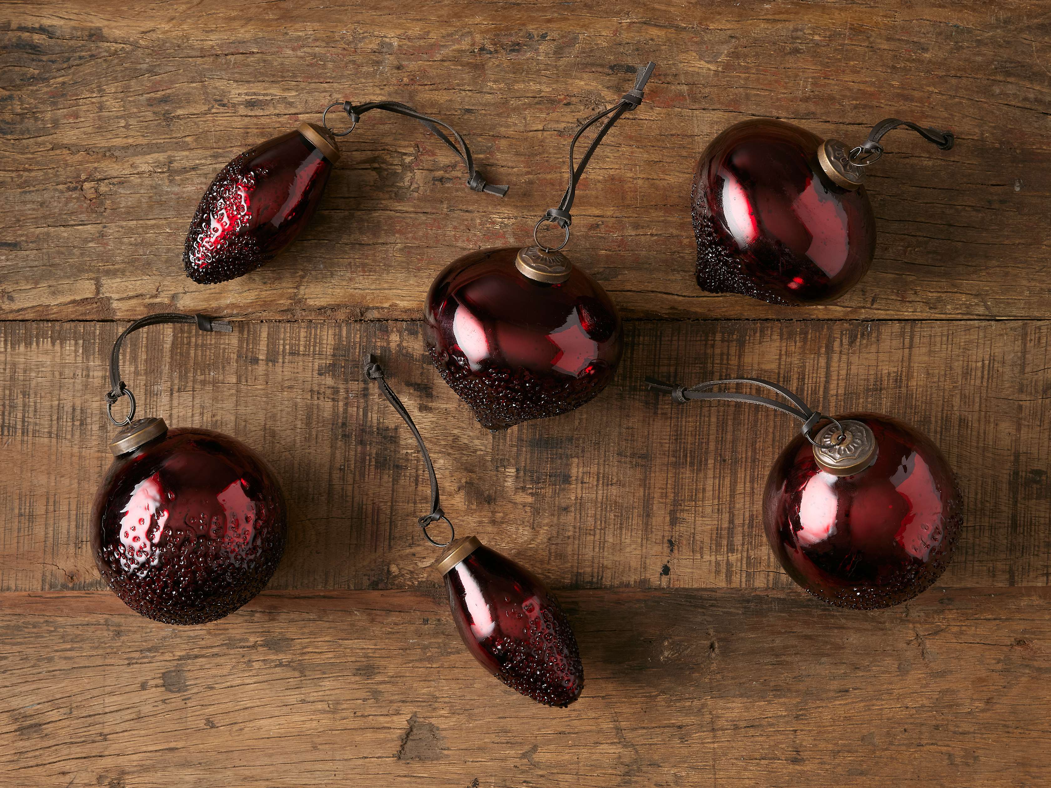 Raindrop Brown Ornaments (Set of 6)