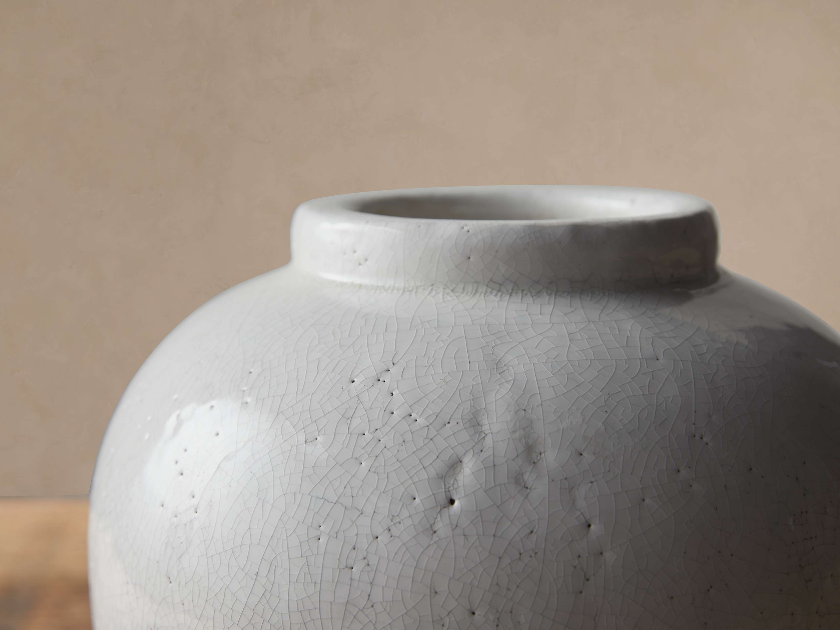 Santorini Low Vase in White