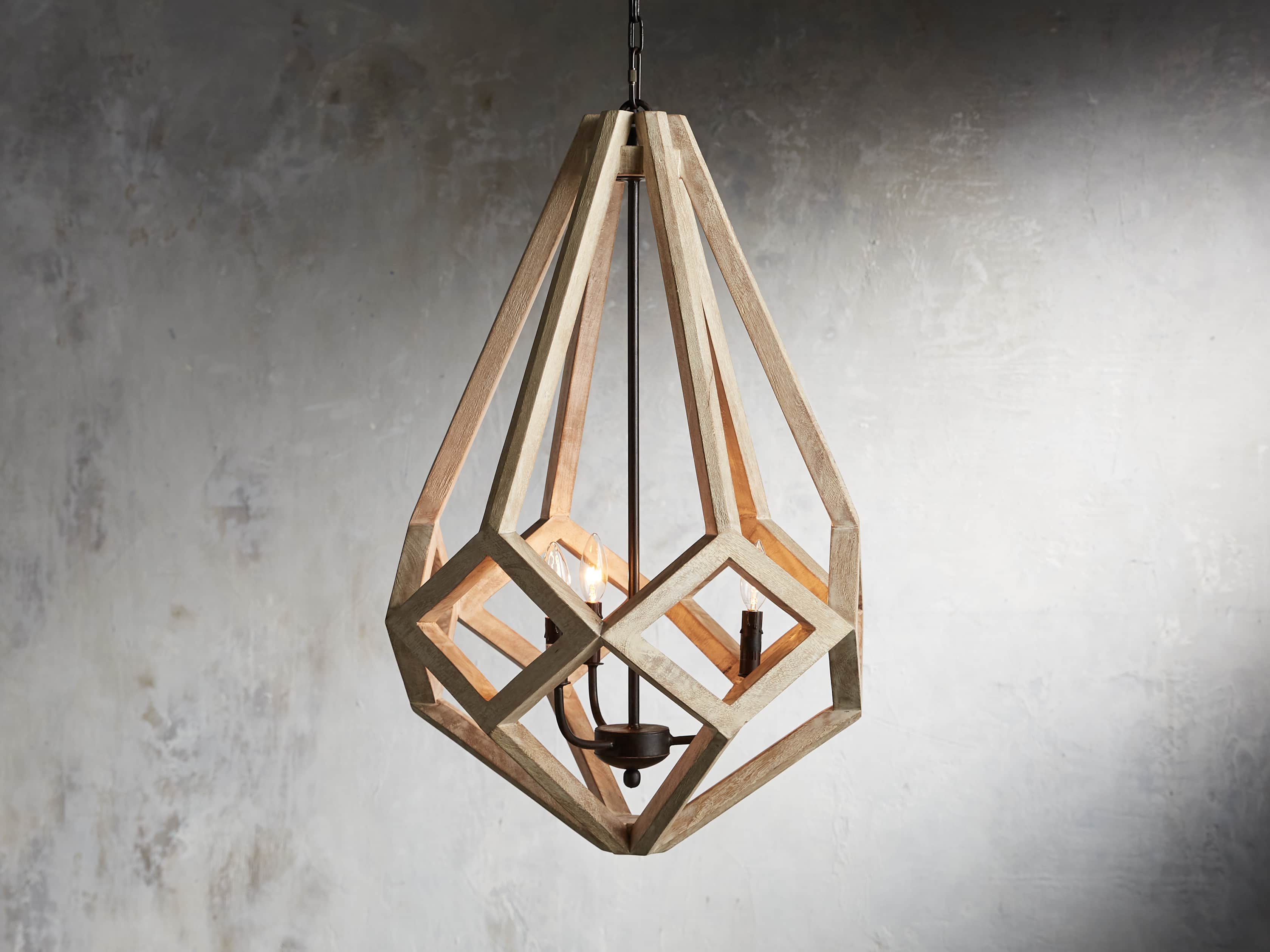Wooden Prism Chandelier in Natural - Thumbnail 2