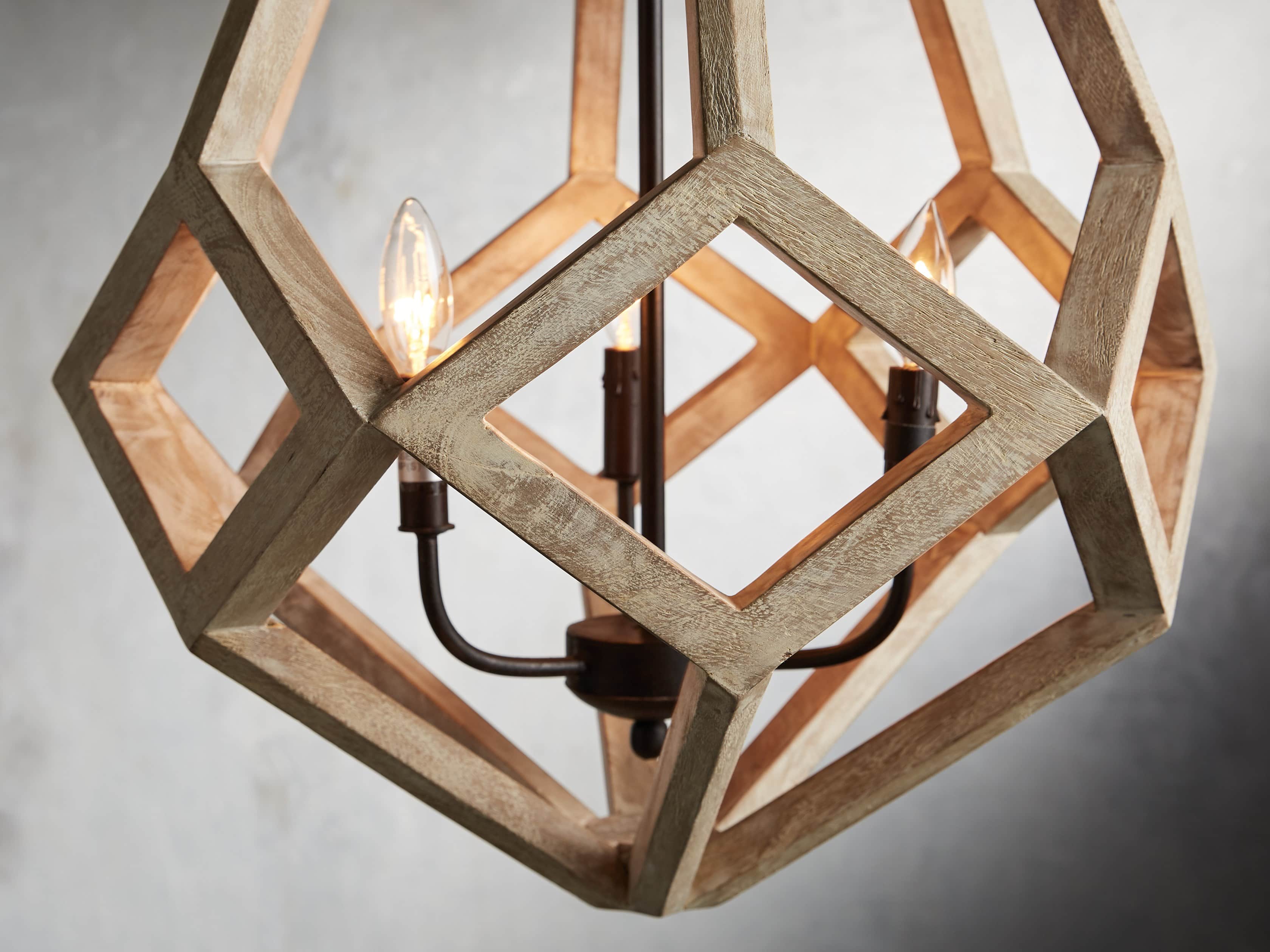 Wooden Prism Chandelier in Natural - Thumbnail 3