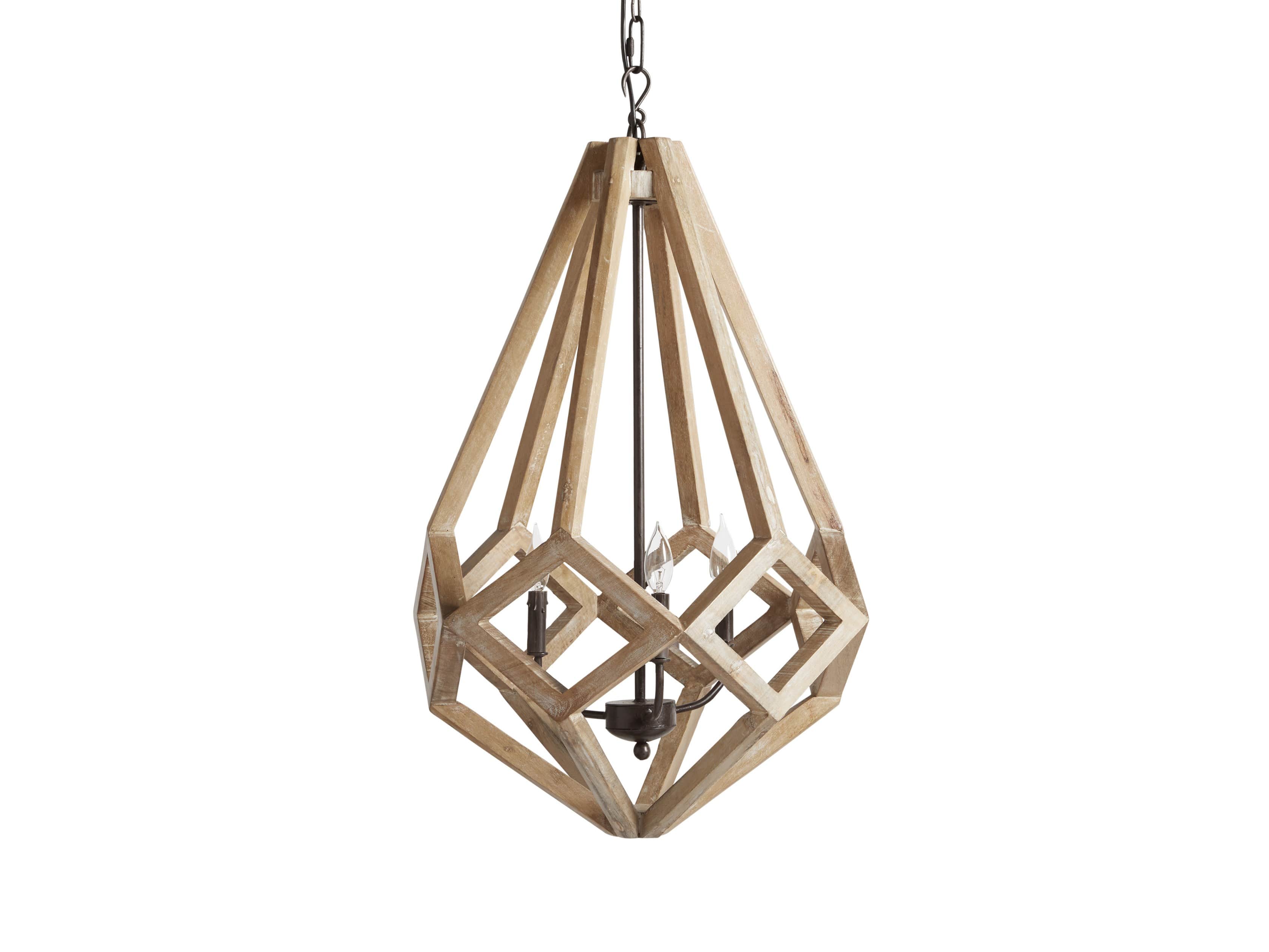 Wooden Prism Chandelier in Natural