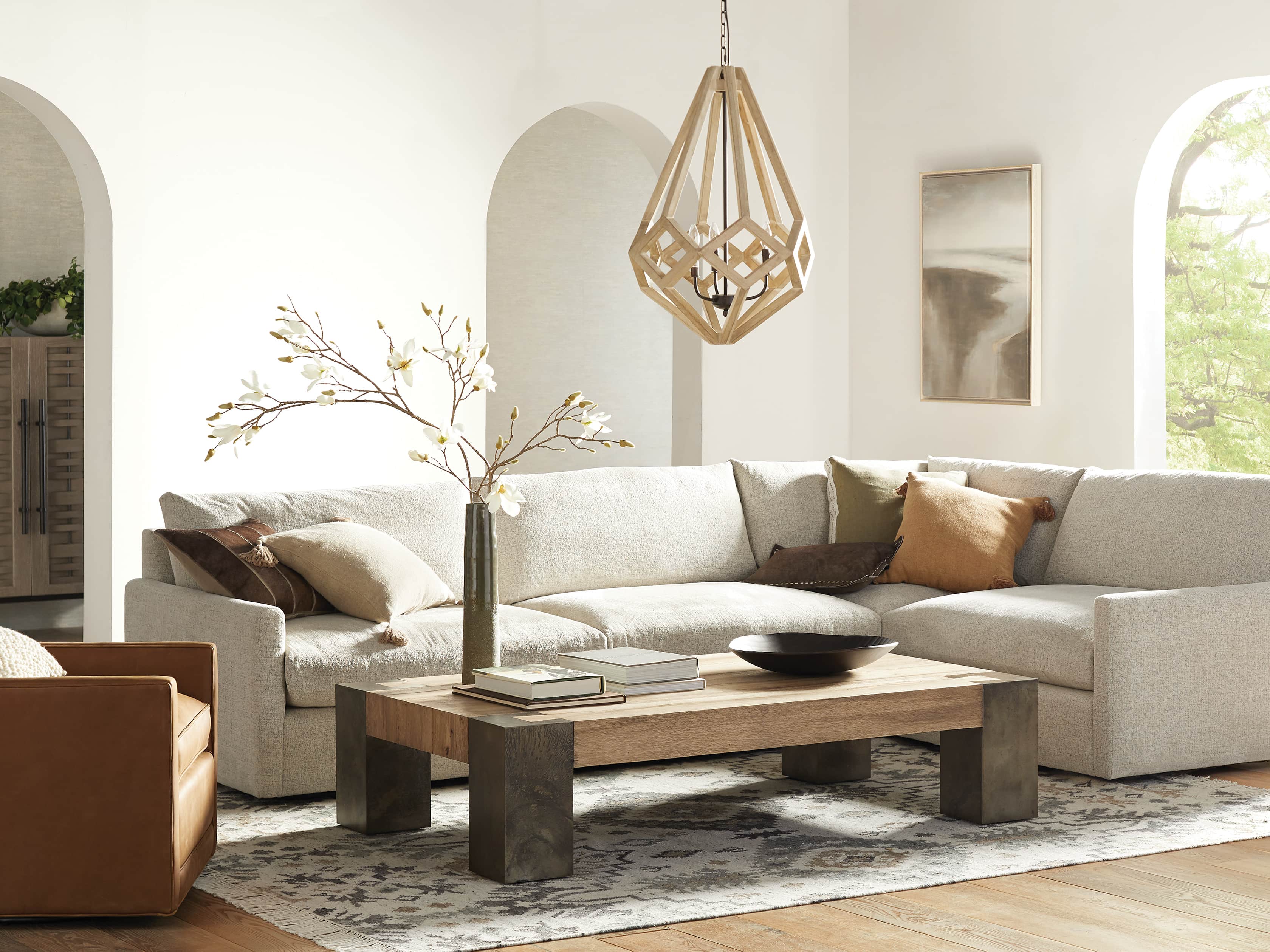 Wooden Prism Chandelier in Natural - Thumbnail 4