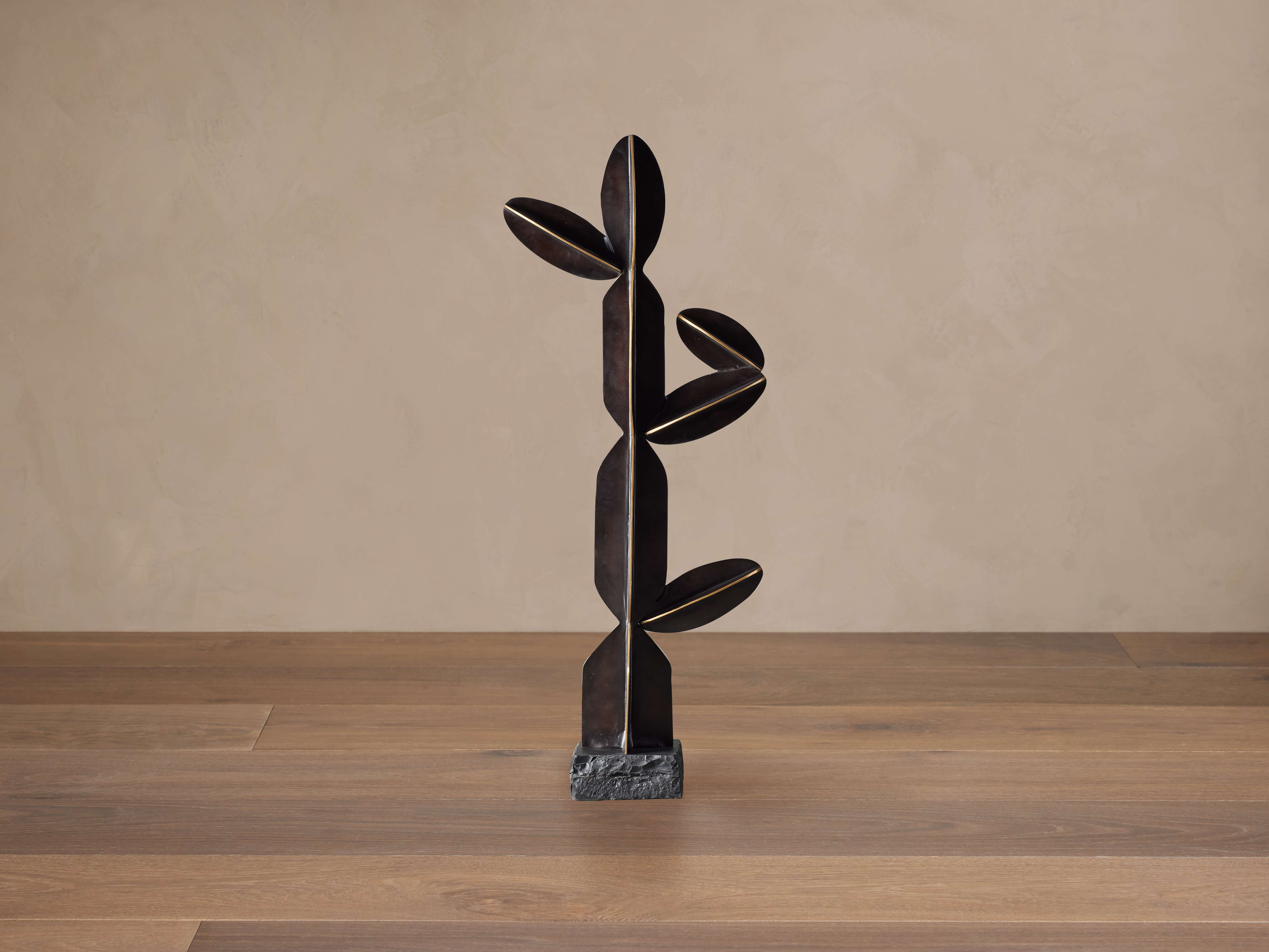 Cactus Sculpture In Metal Large In Black | Arhaus