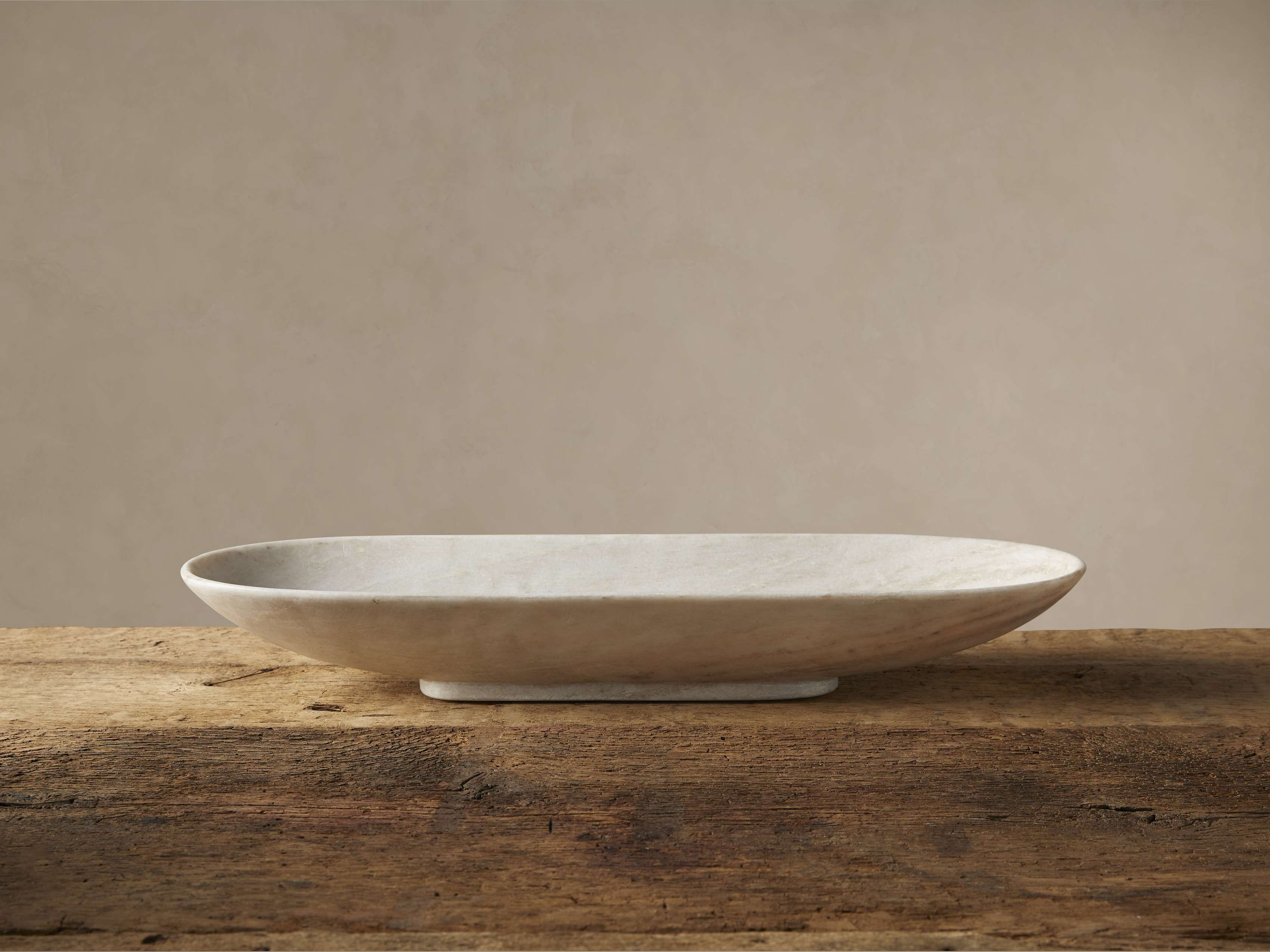 White Marble Oval Bowl