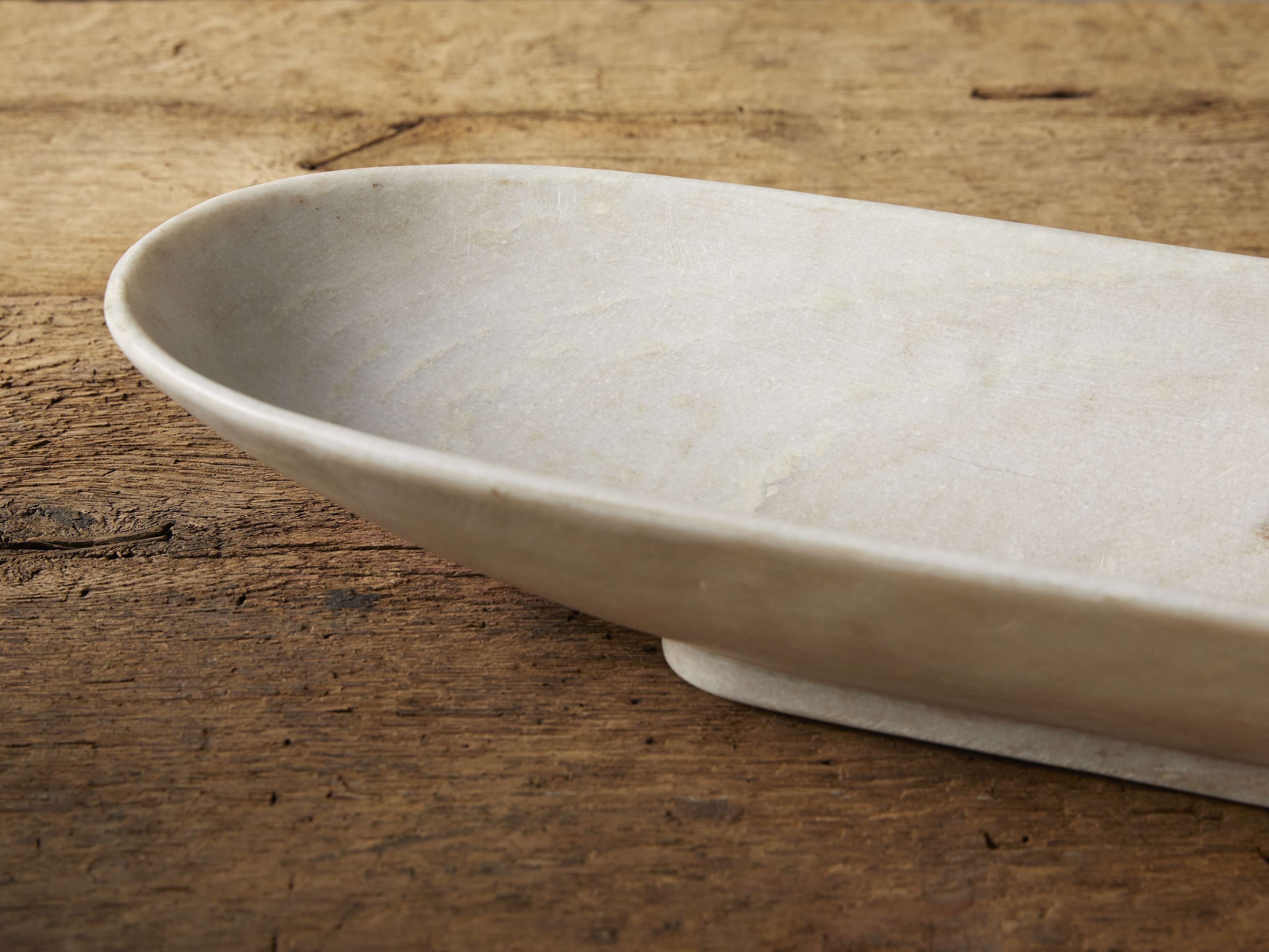 White Marble Oval Bowl