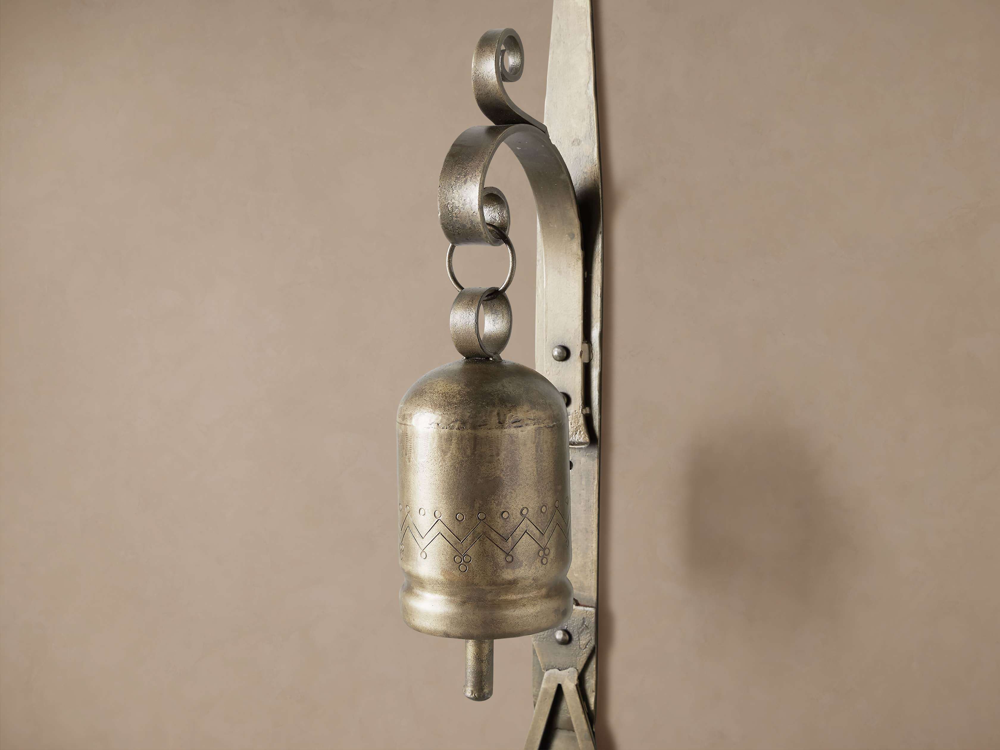 Wall Mount Antique Brass Dinner Bell - Thumbnail 3