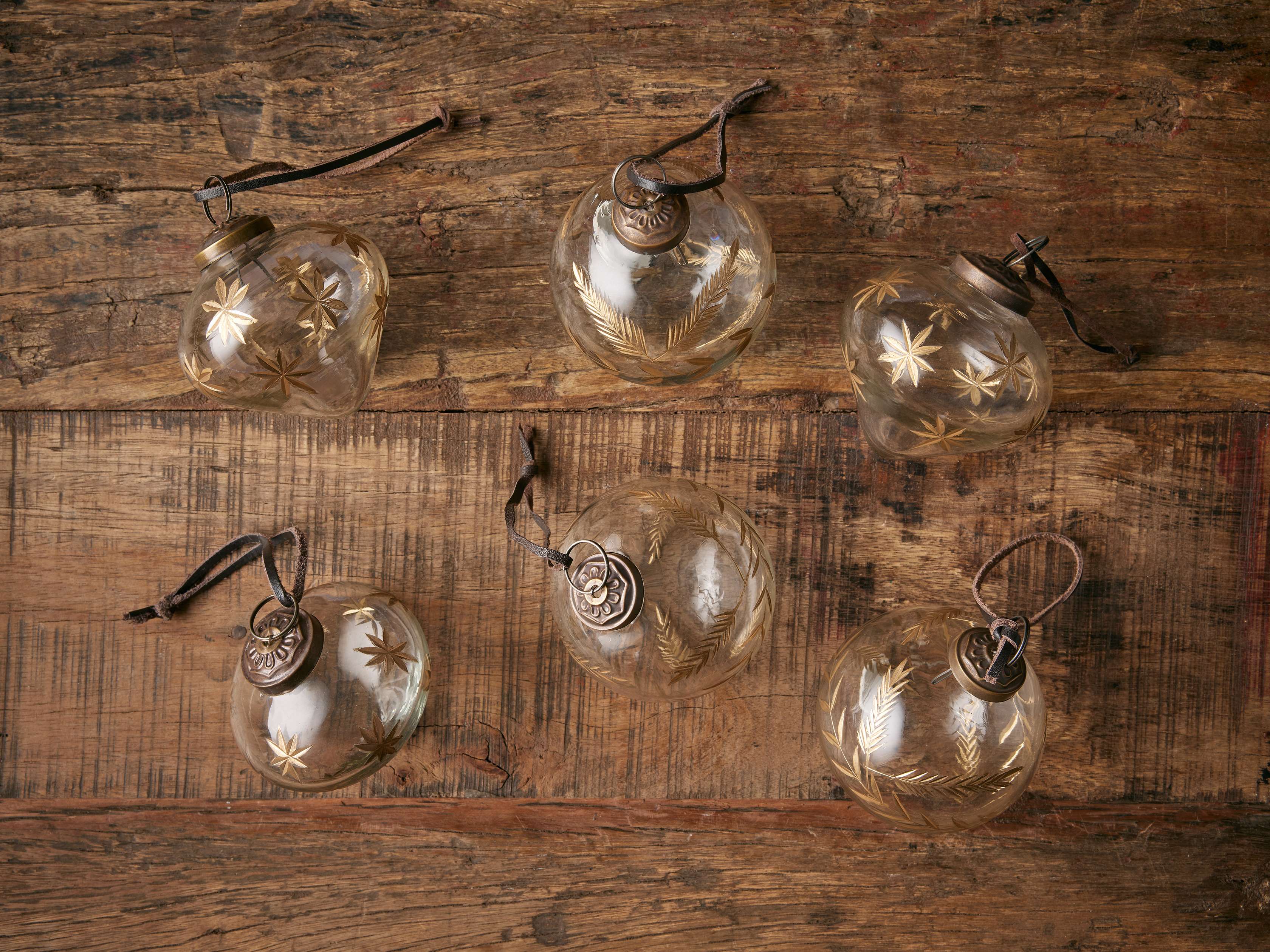 Traditional Etched Ornaments (Set of 6)