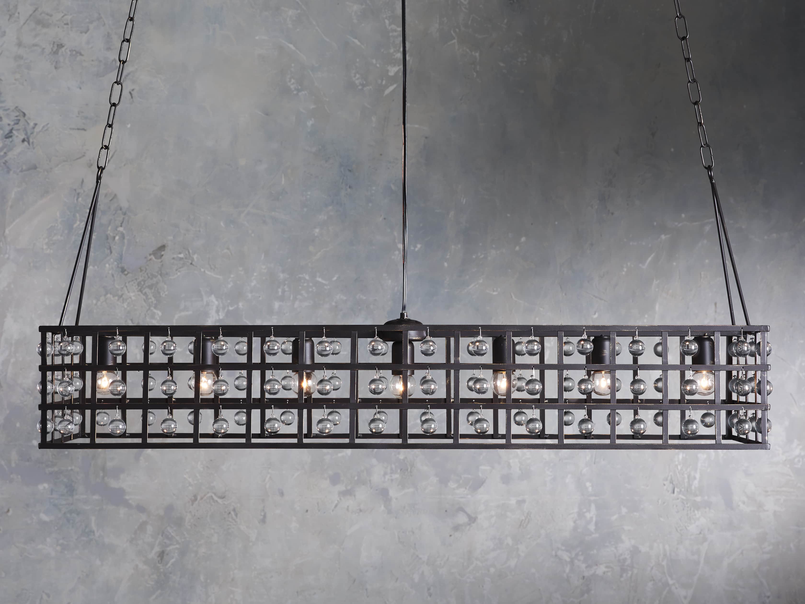 La Cage 50" Rectangular Chandelier in Bronze - Thumbnail 3