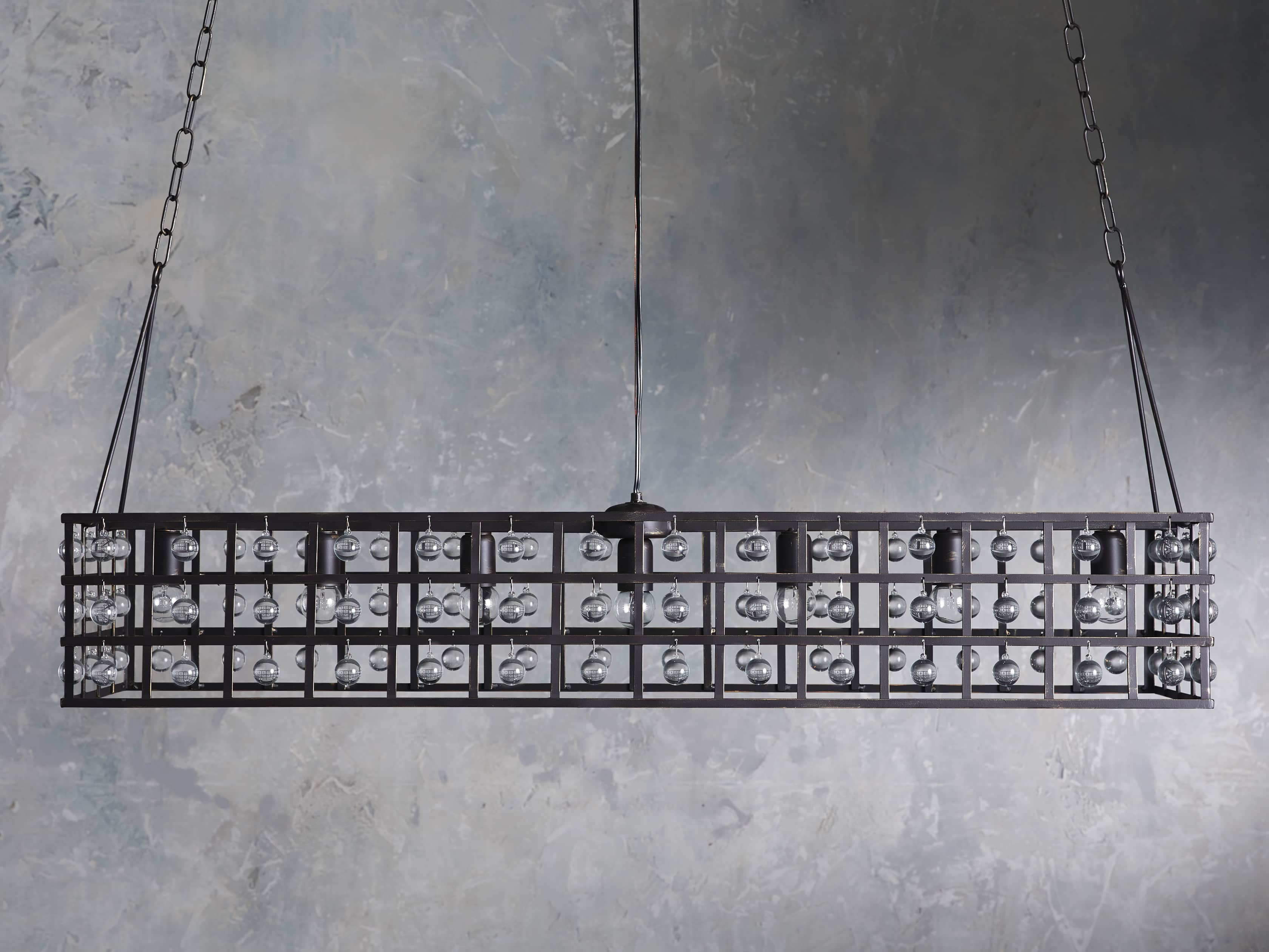 La Cage 50" Rectangular Chandelier in Bronze - Thumbnail 4