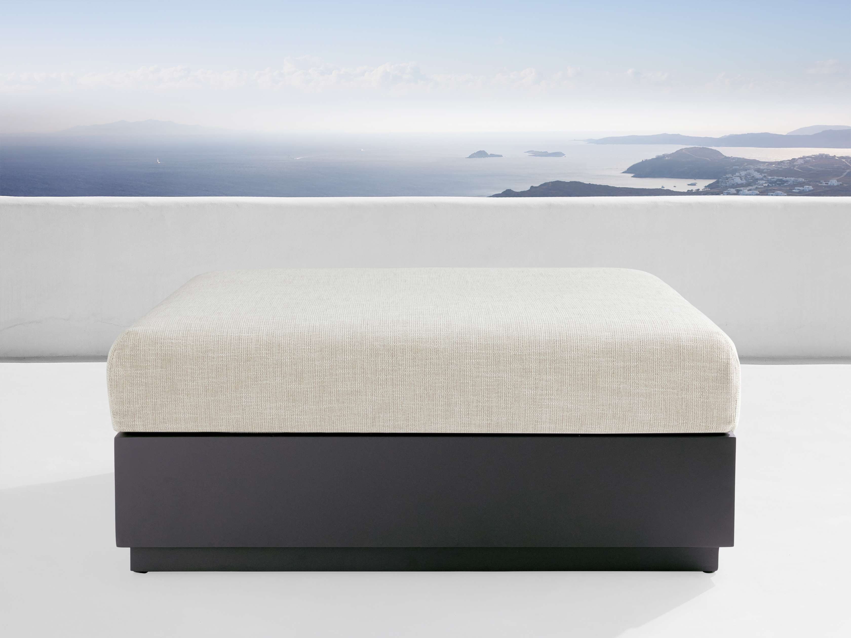 Bal Harbour Outdoor Aluminum Ottoman - Thumbnail 3