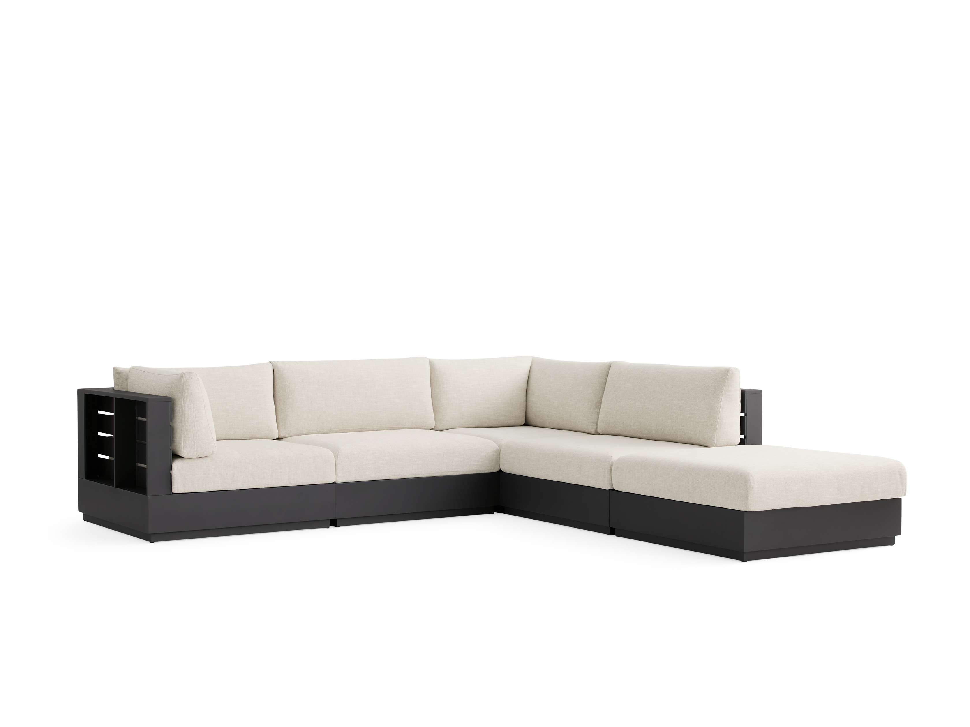 Bal Harbour Outdoor Aluminum Five-Piece Sectional with Ottoman - Thumbnail 4