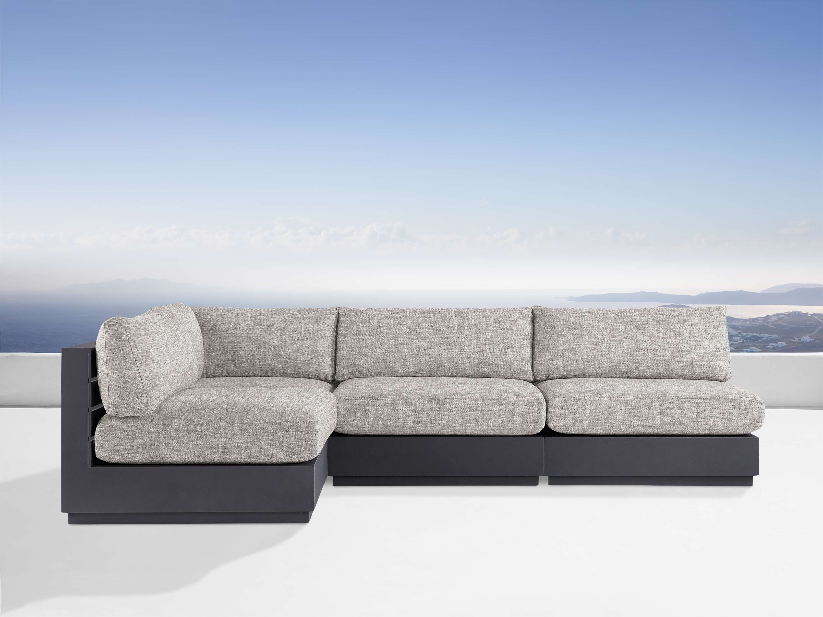 Bal Harbour Outdoor Aluminum Five-Piece Sectional with Ottoman - Thumbnail 3