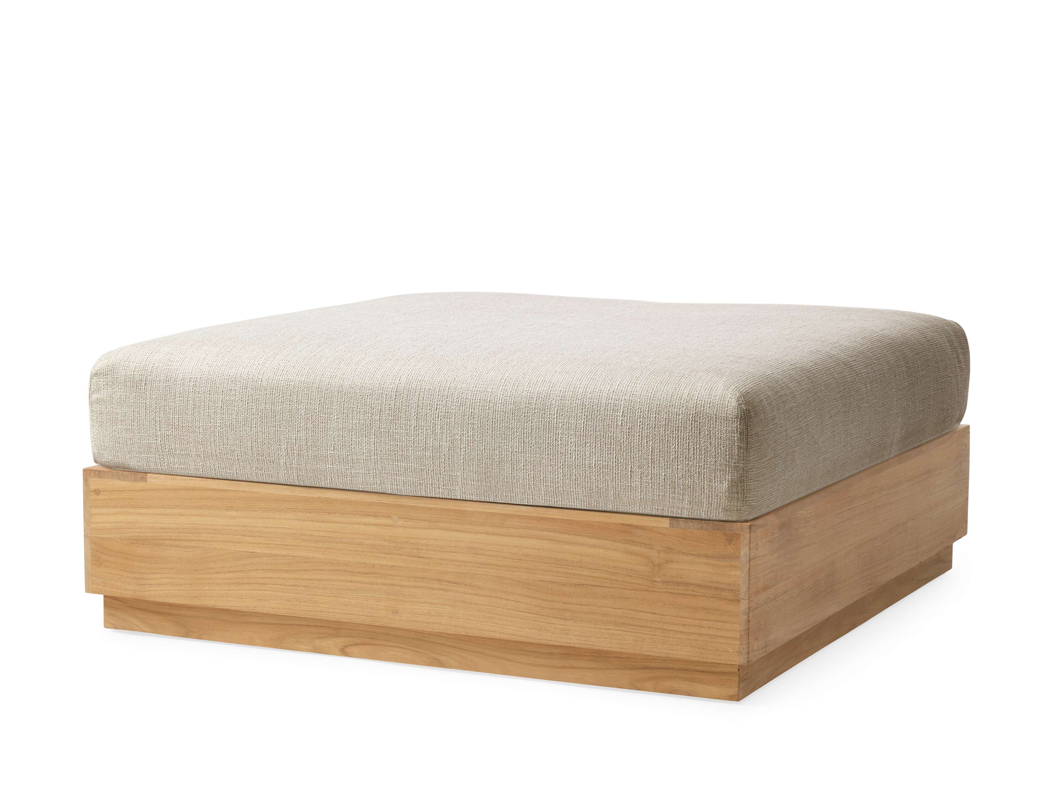 Bal Harbour Outdoor Teak Ottoman - Thumbnail 2