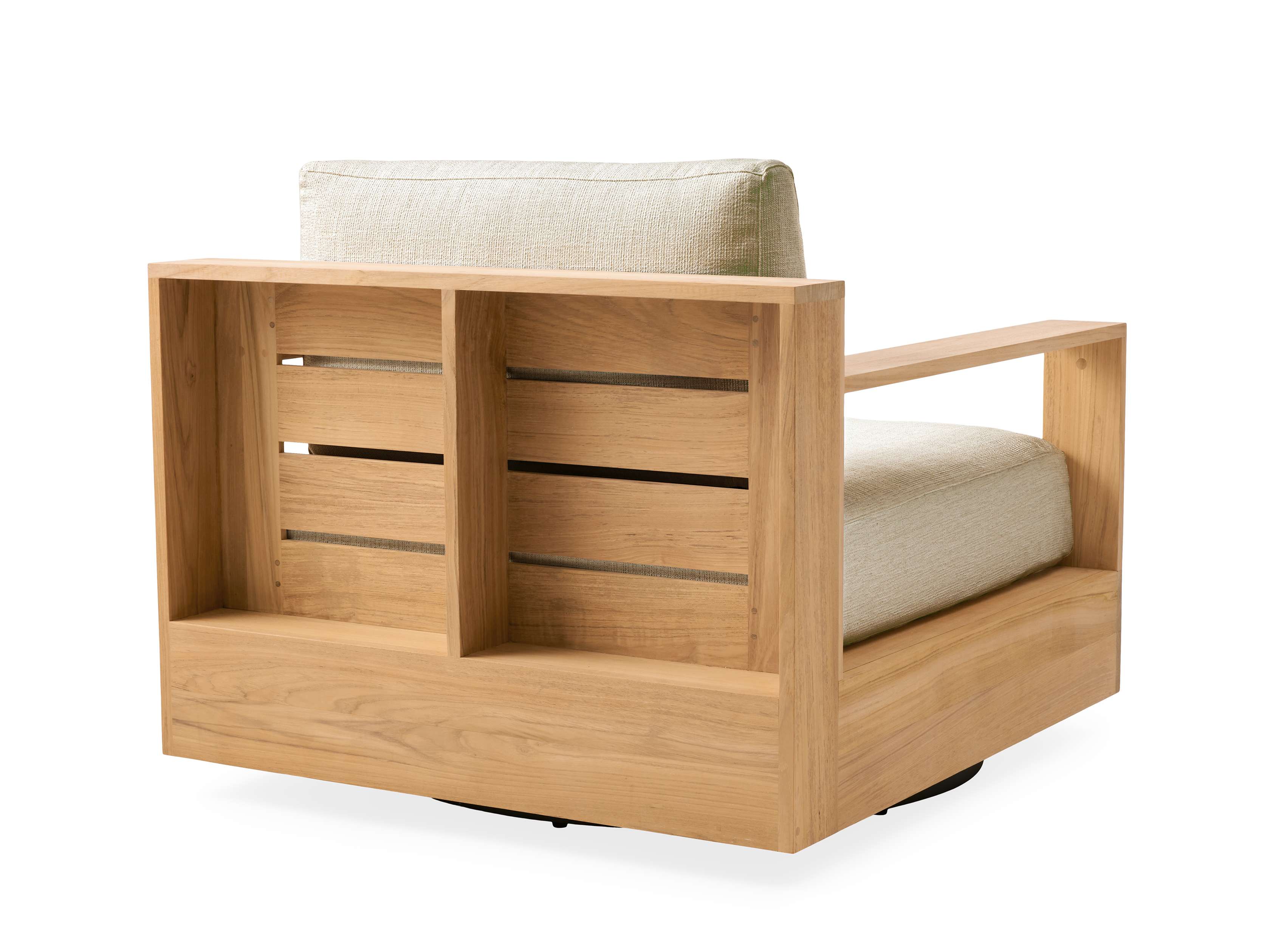 Bal Harbour Outdoor Teak Swivel Chair - Thumbnail 2