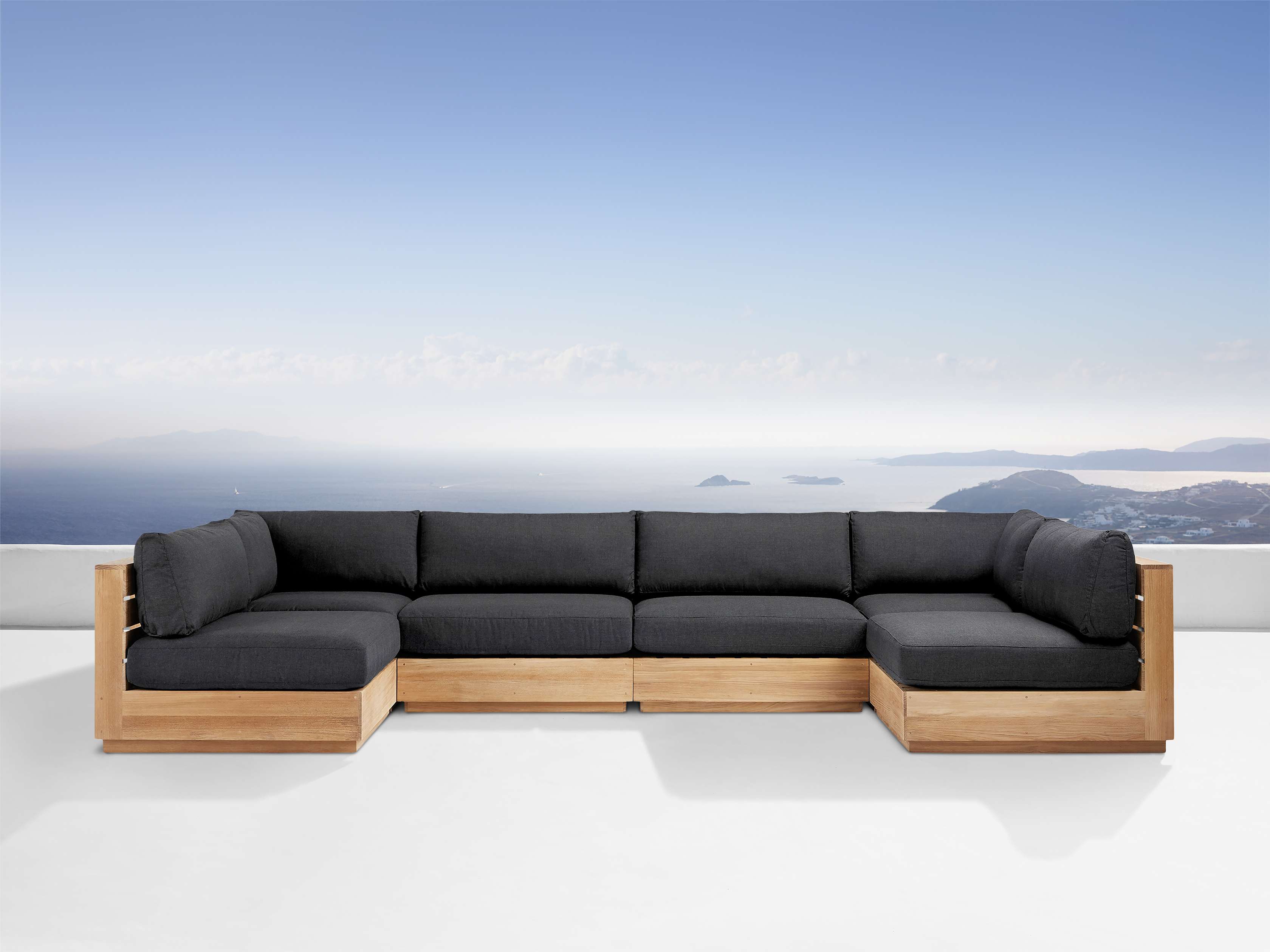 Bal Harbour Outdoor Teak Six-Piece Sectional