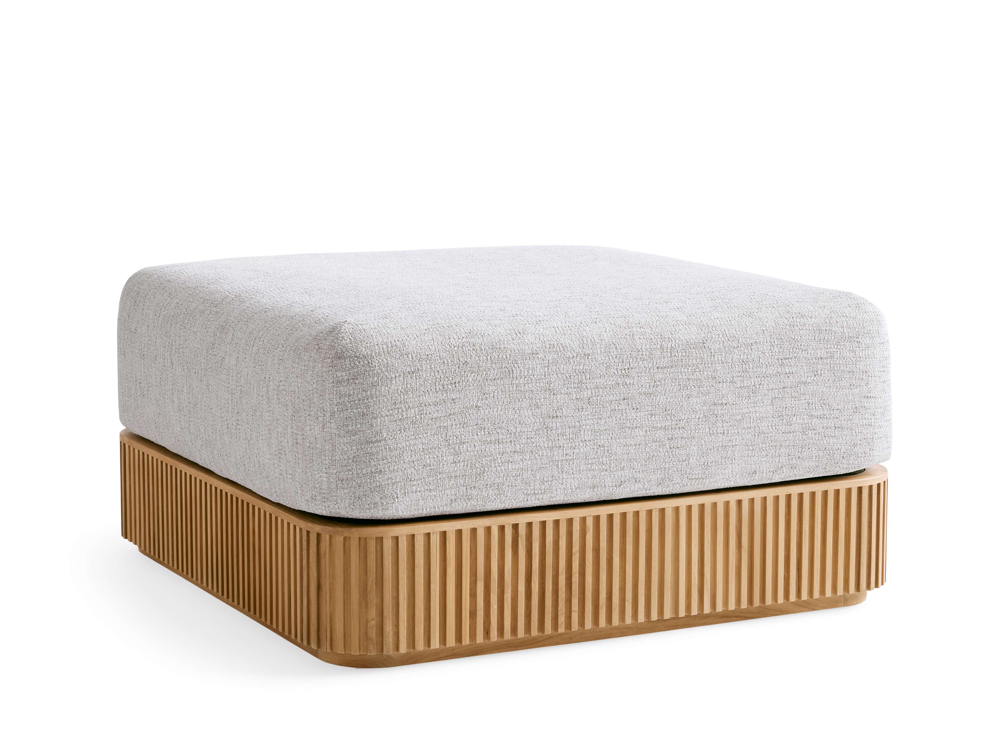 Beaumont Outdoor Teak Ottoman - Thumbnail 2