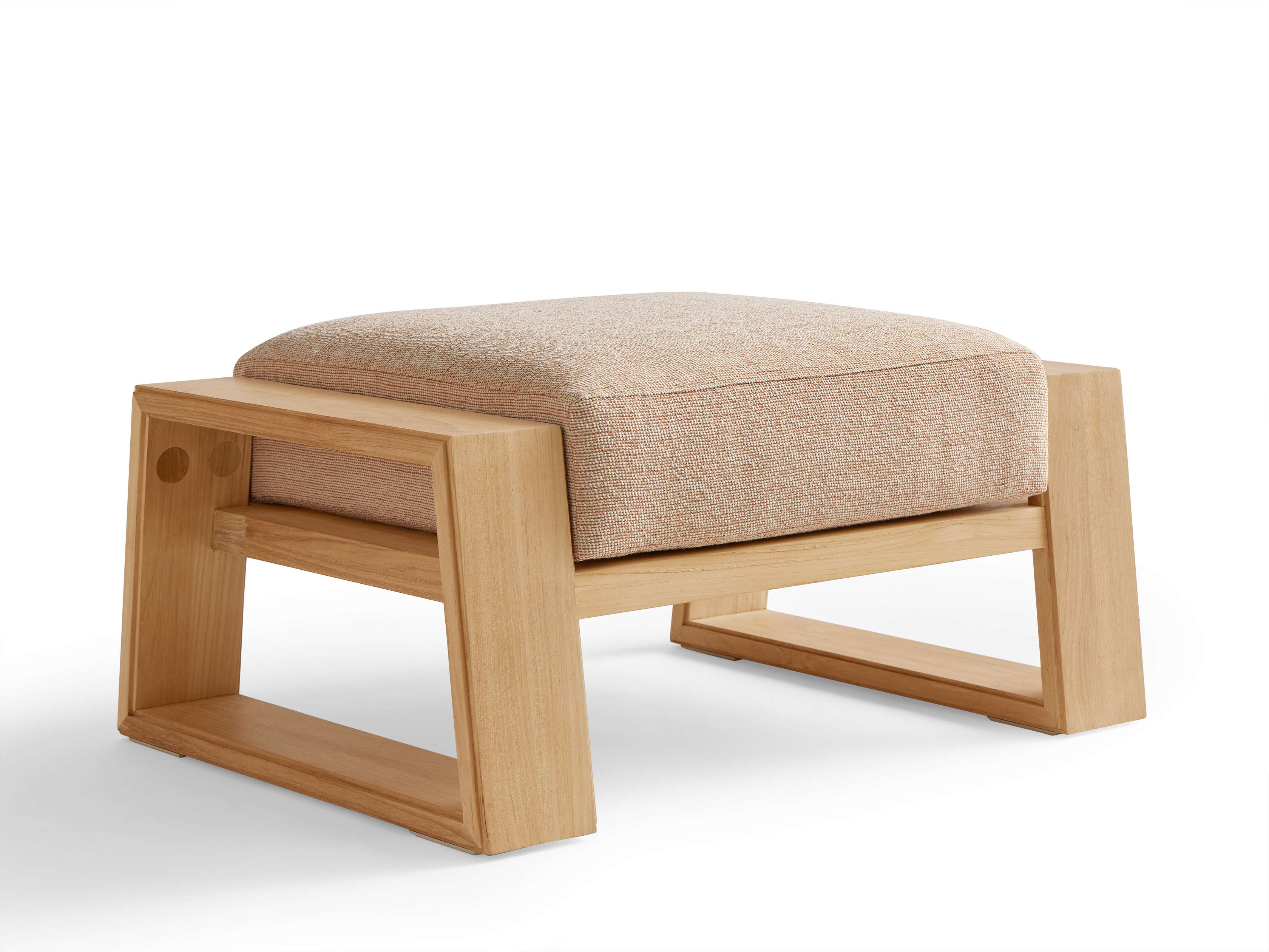 Canyon Outdoor Teak Ottoman - Thumbnail 4