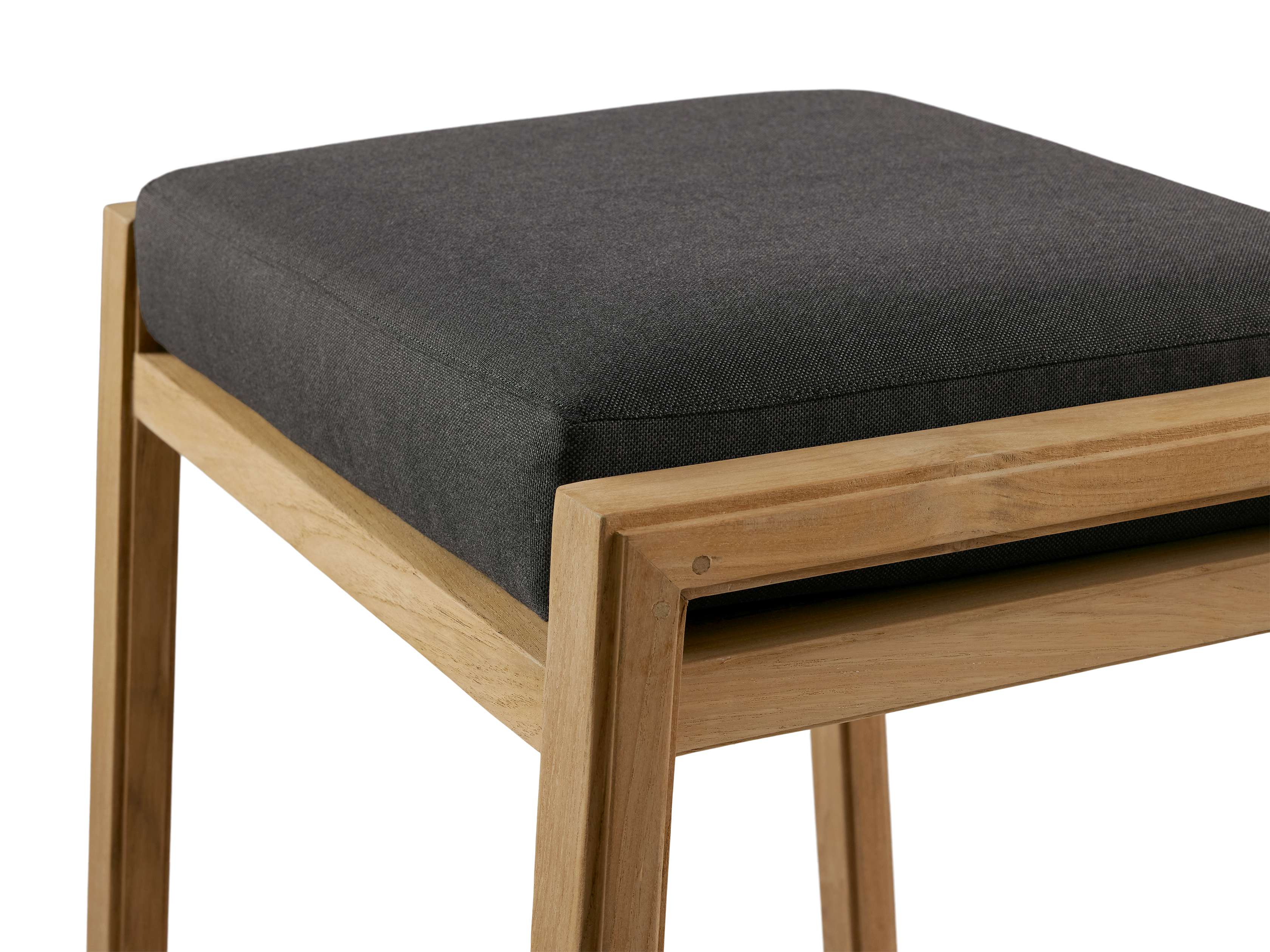 Canyon Outdoor Teak Backless Counter Stool - Thumbnail 4