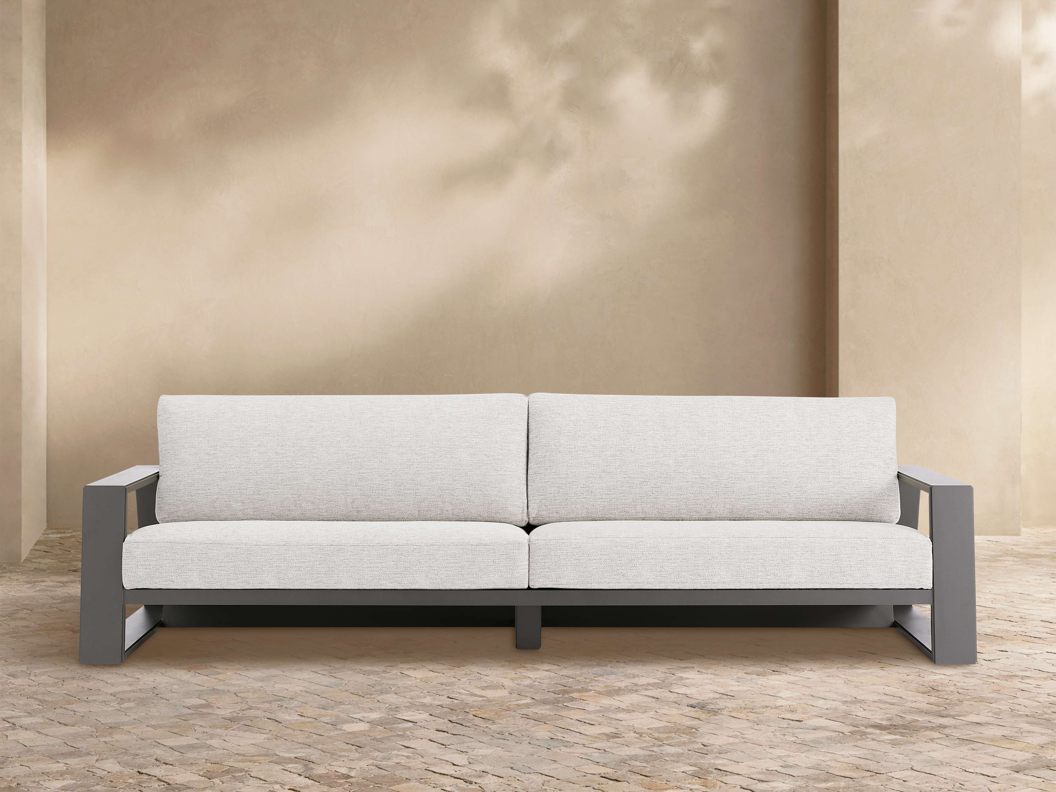 Canyon Outdoor Aluminum Sofa in Shardai Zinc – Arhaus