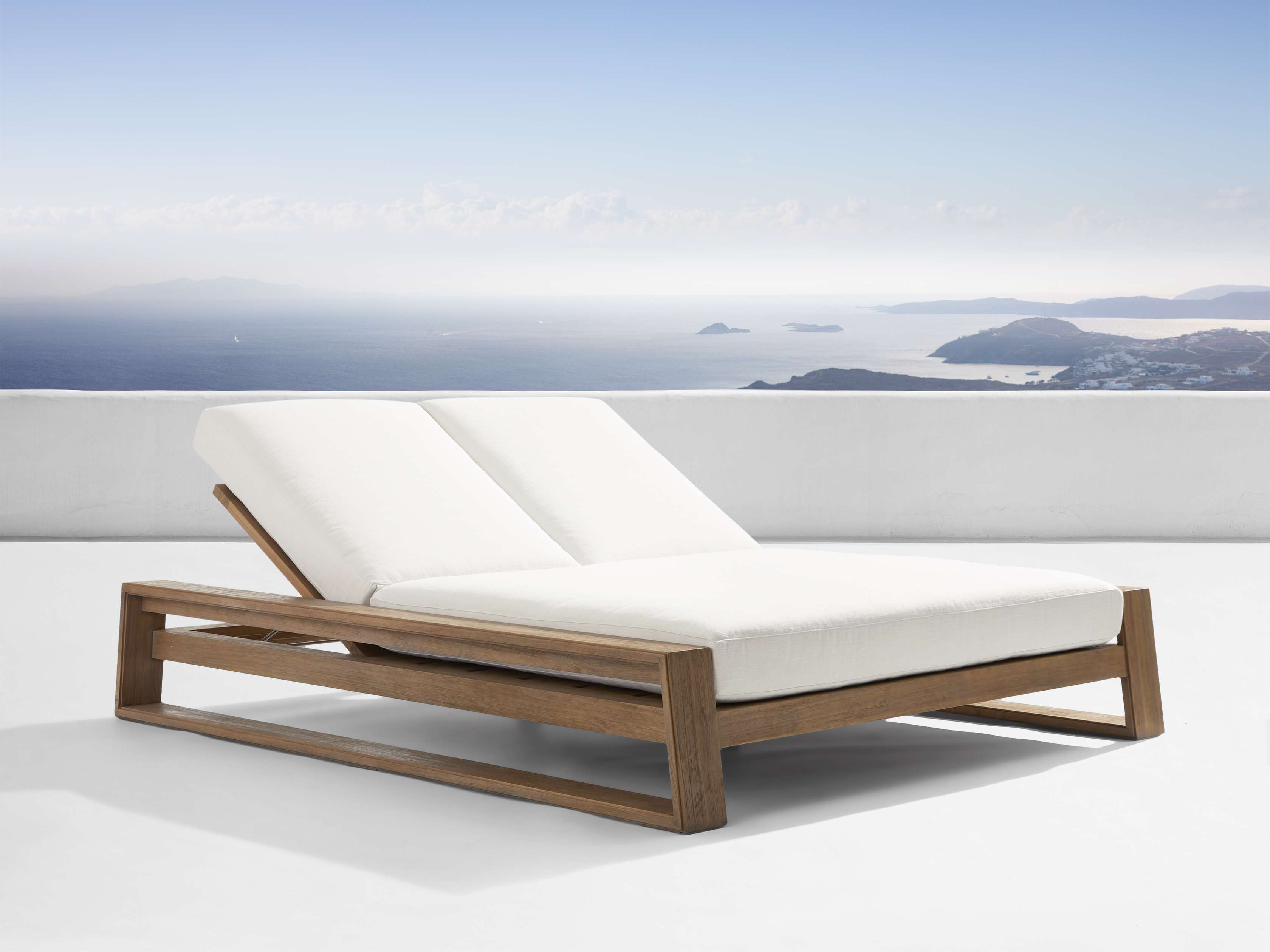 Canyon Outdoor Teak Double Chaise