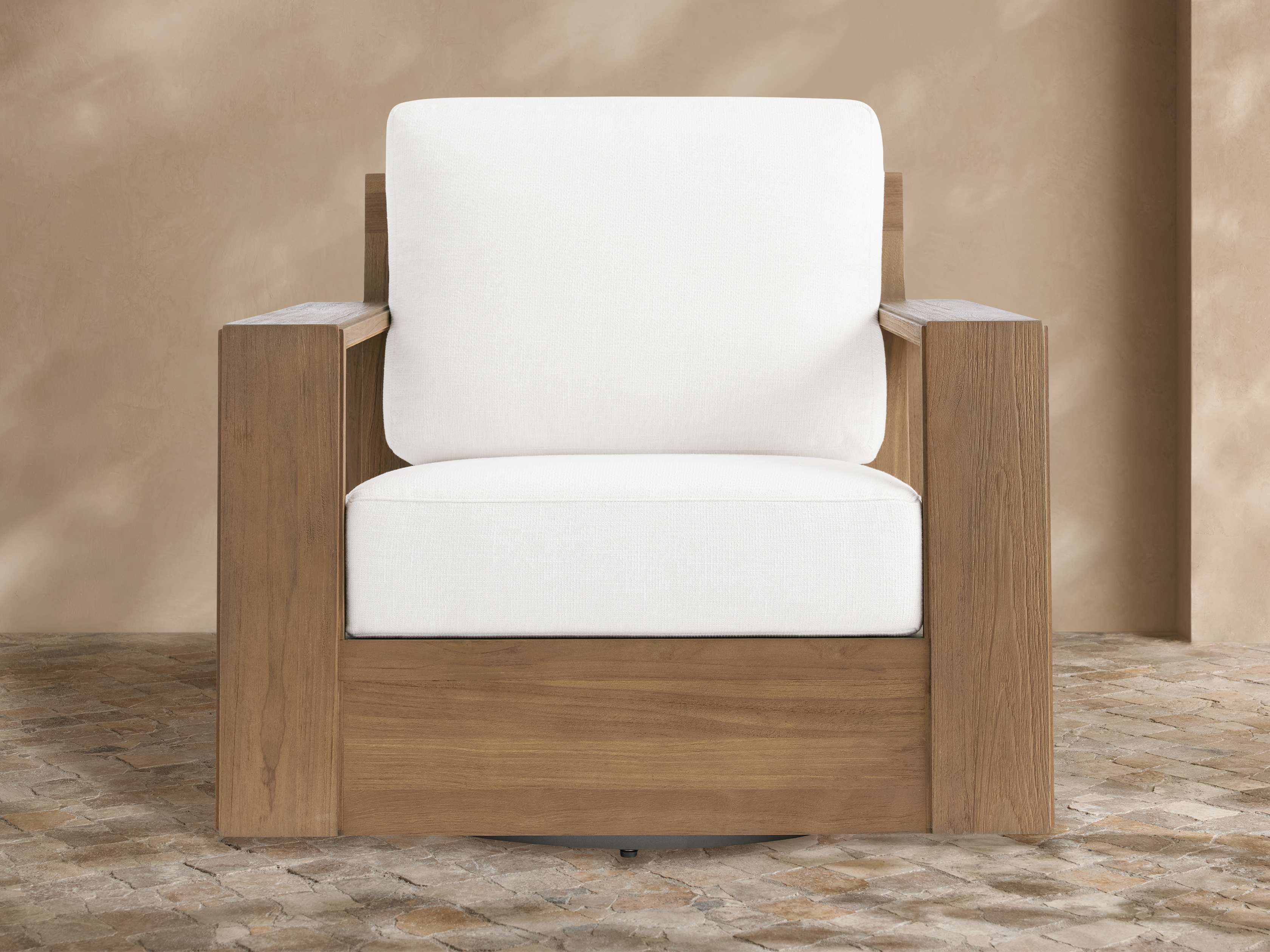 Canyon Outdoor Teak Swivel Chair - Thumbnail 5